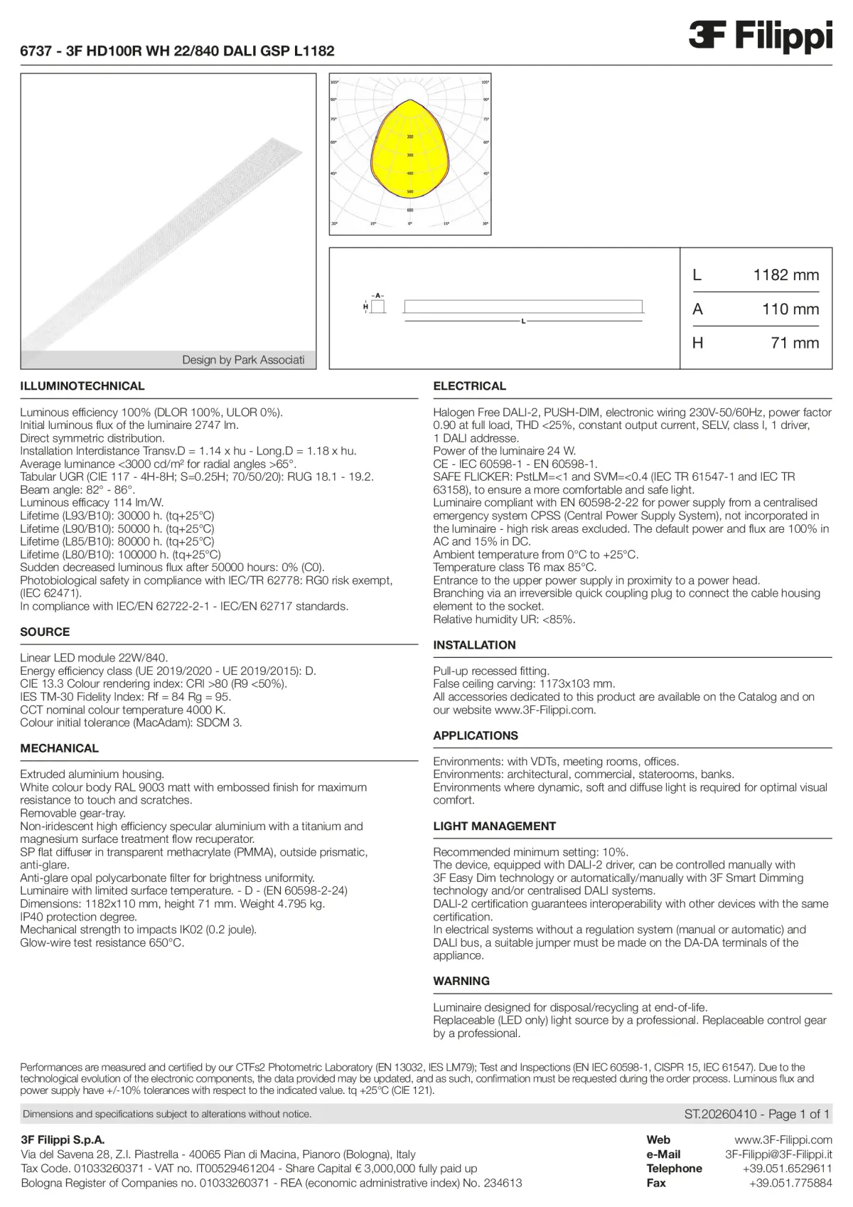 6737 - 3F HD100R WH 22-840 DALI GSP L1182 - Datasheet - en
