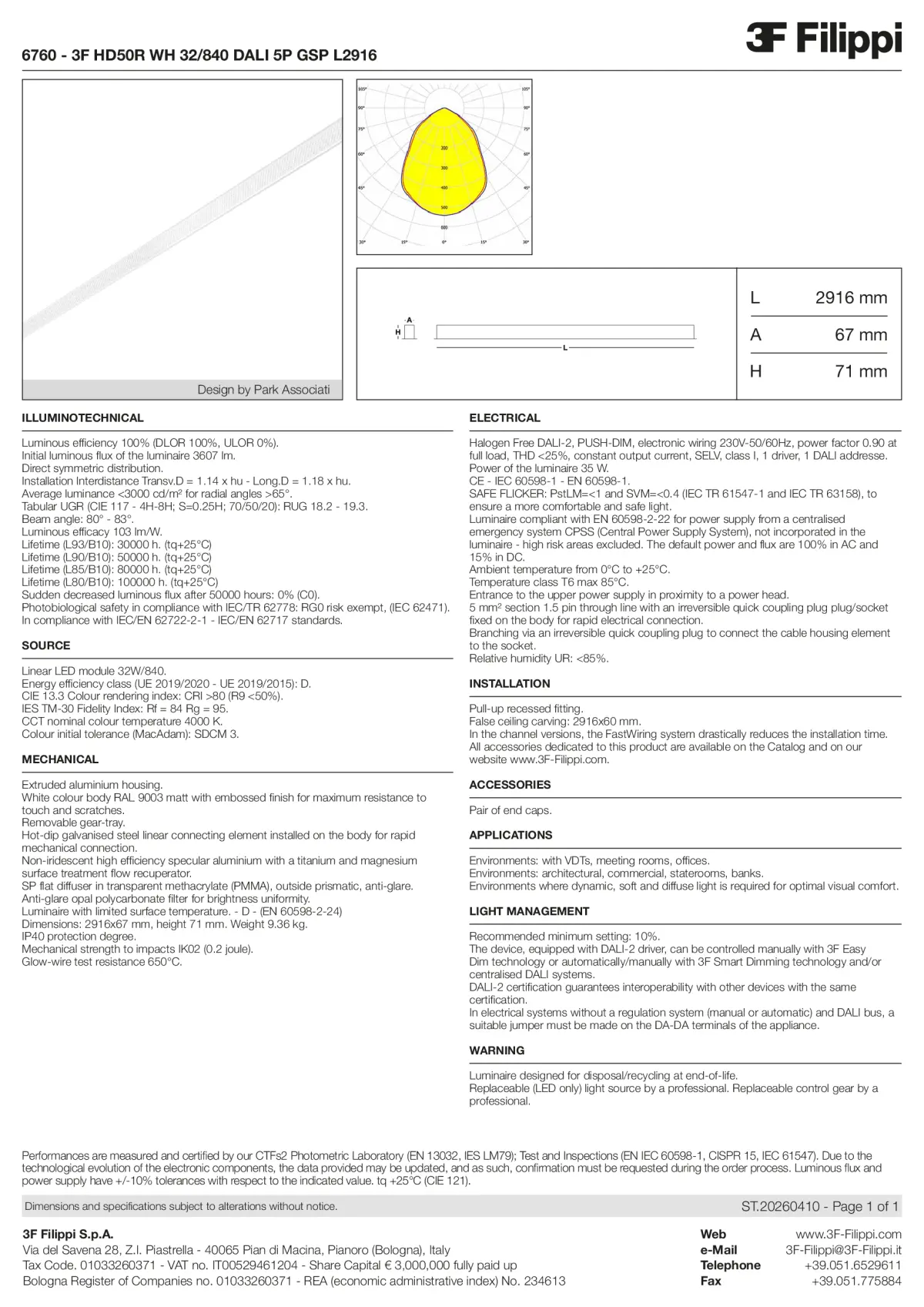 6760 - 3F HD50R WH 32-840 DALI 5P GSP L2916 - Datasheet - en