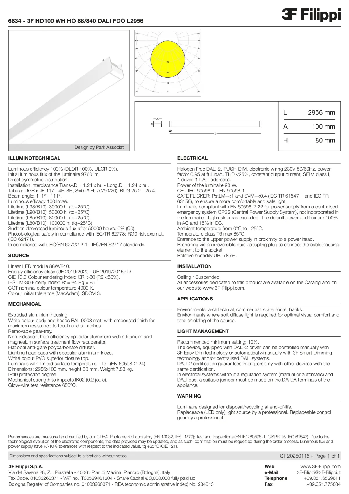 6834 - 3F HD100 WH HO 88-840 DALI FDO L2956 - Datasheet - en