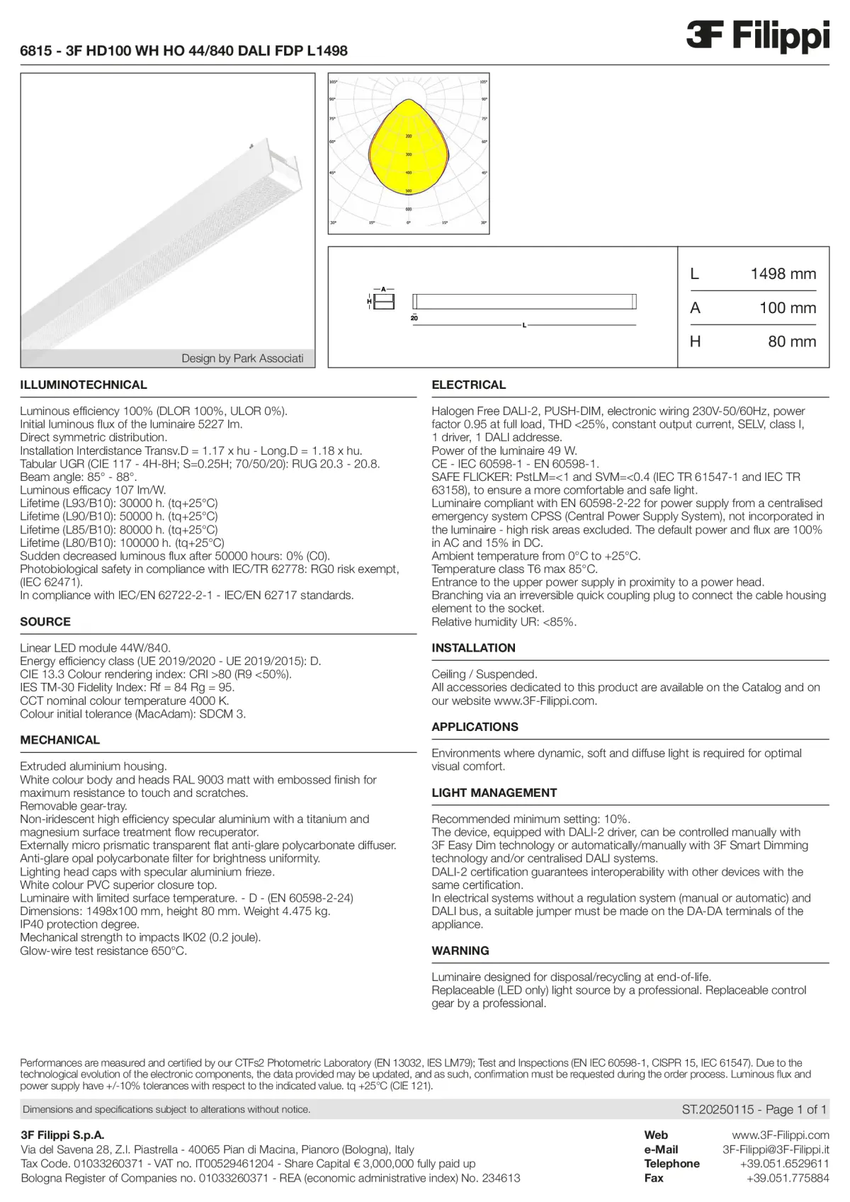 6815 - 3F HD100 WH HO 44-840 DALI FDP L1498 - Datasheet - en