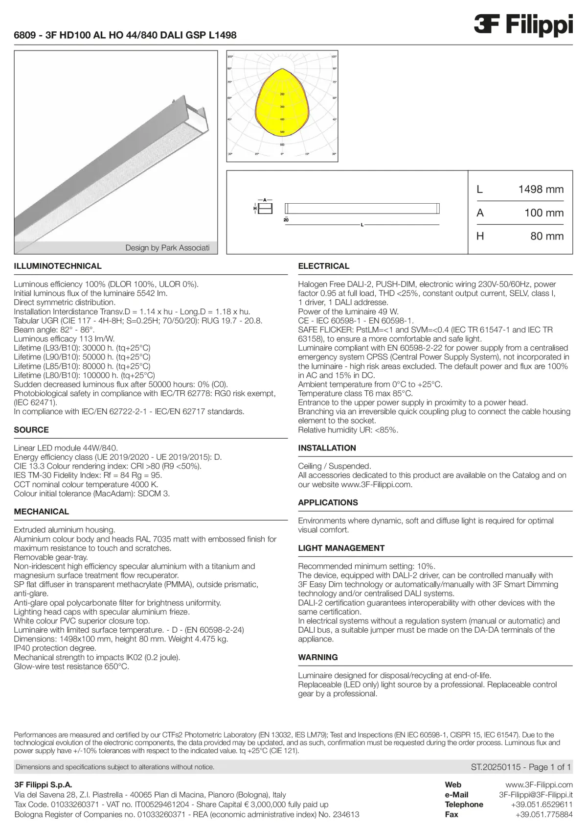 6809 - 3F HD100 AL HO 44-840 DALI GSP L1498 - Datasheet - en
