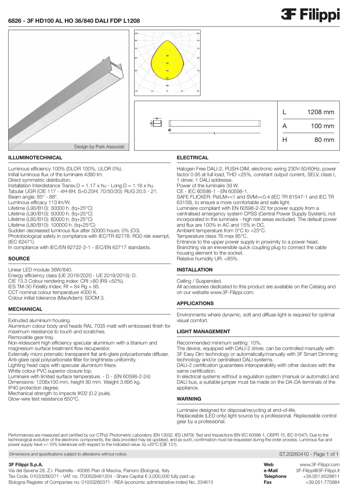 6826 - 3F HD100 AL HO 36-840 DALI FDP L1208 - Datasheet - en