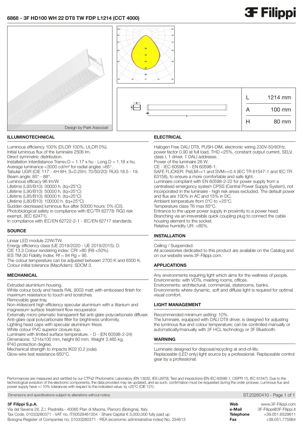 6868 - 3F HD100 WH 22 DT8 TW FDP L1214 (CCT 4000) - Datasheet - en