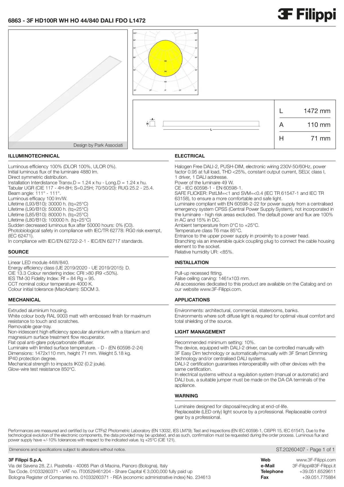 6863 - 3F HD100R WH HO 44-840 DALI FDO L1472 - Datasheet - en