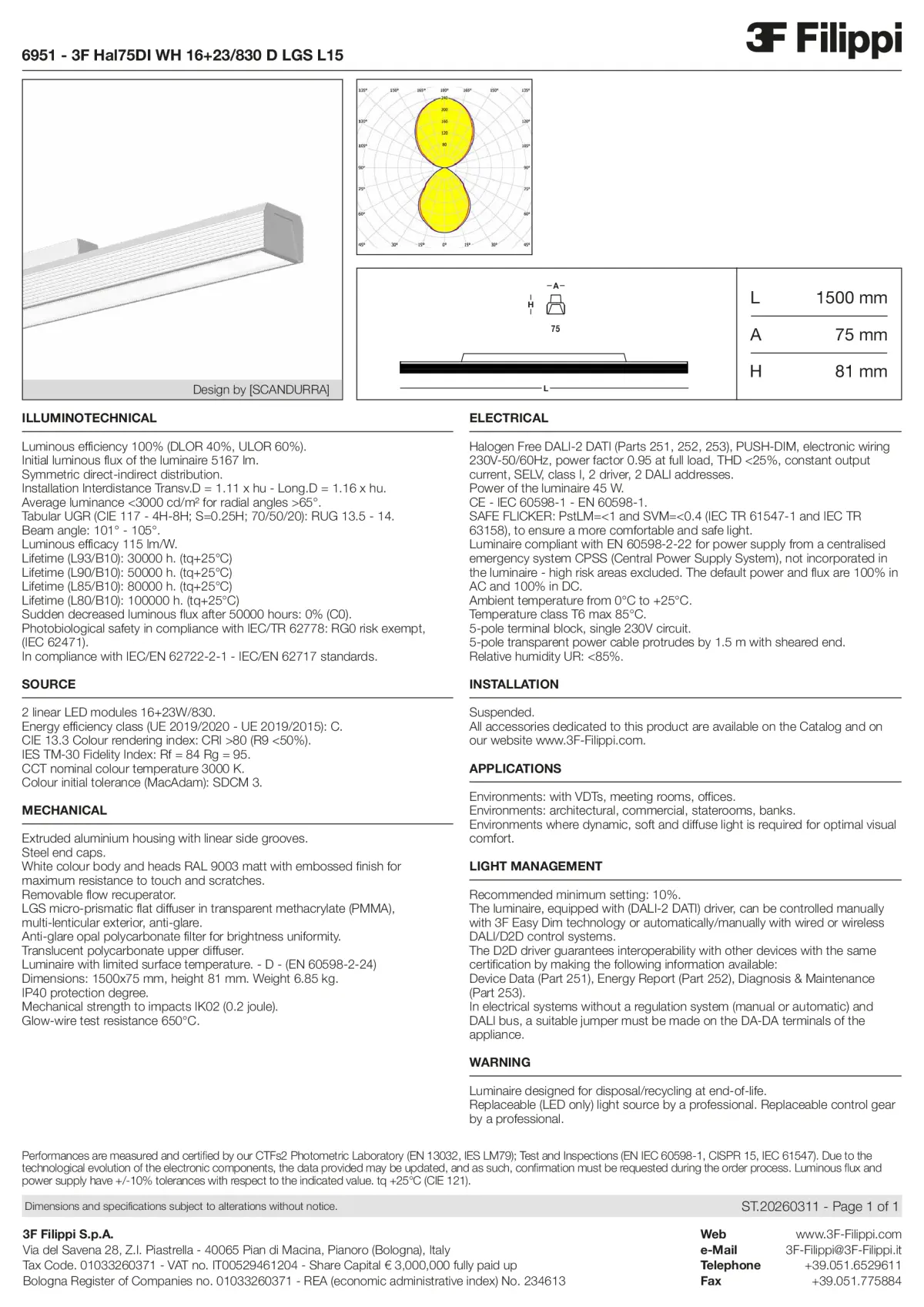 6951 - 3F Hal75DI WH 16+23-830 D LGS L15 - Datasheet - en