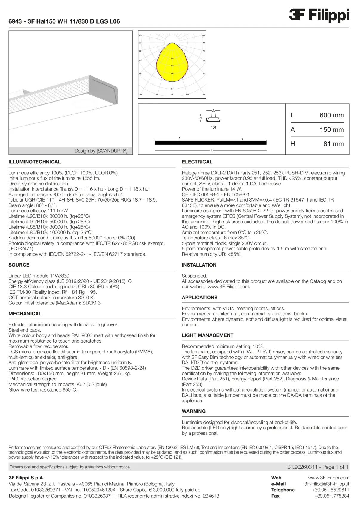 6943 - 3F Hal150 WH 11-830 D LGS L06 - Datasheet - en