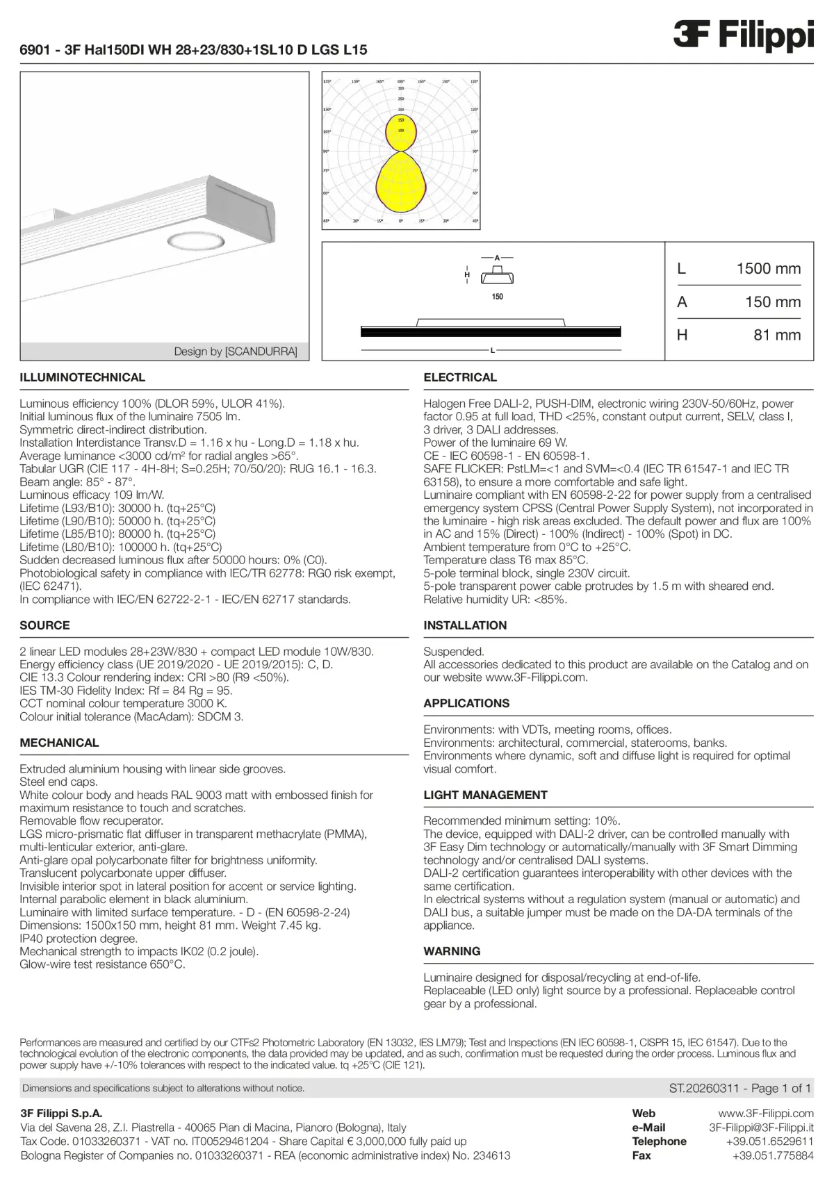 6901 - 3F Hal150DI WH 28+23-830+1SL10 D LGS L15 - Datasheet - en