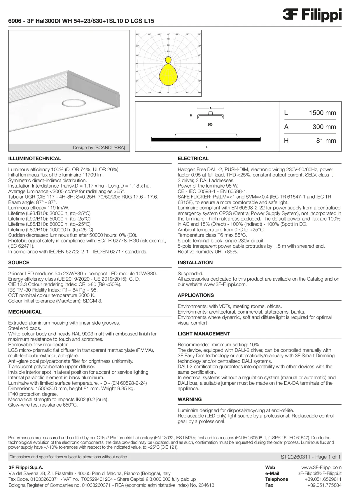 6906 - 3F Hal300DI WH 54+23-830+1SL10 D LGS L15 - Datasheet - en