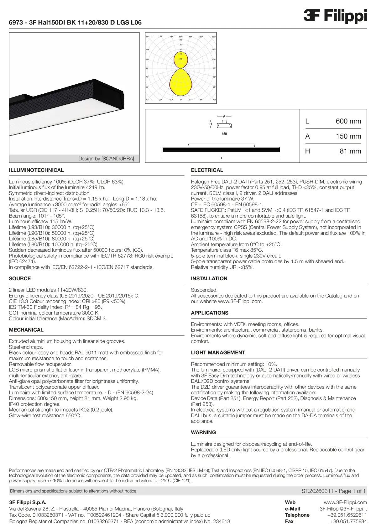 6973 - 3F Hal150DI BK 11+20-830 D LGS L06 - Datasheet - en