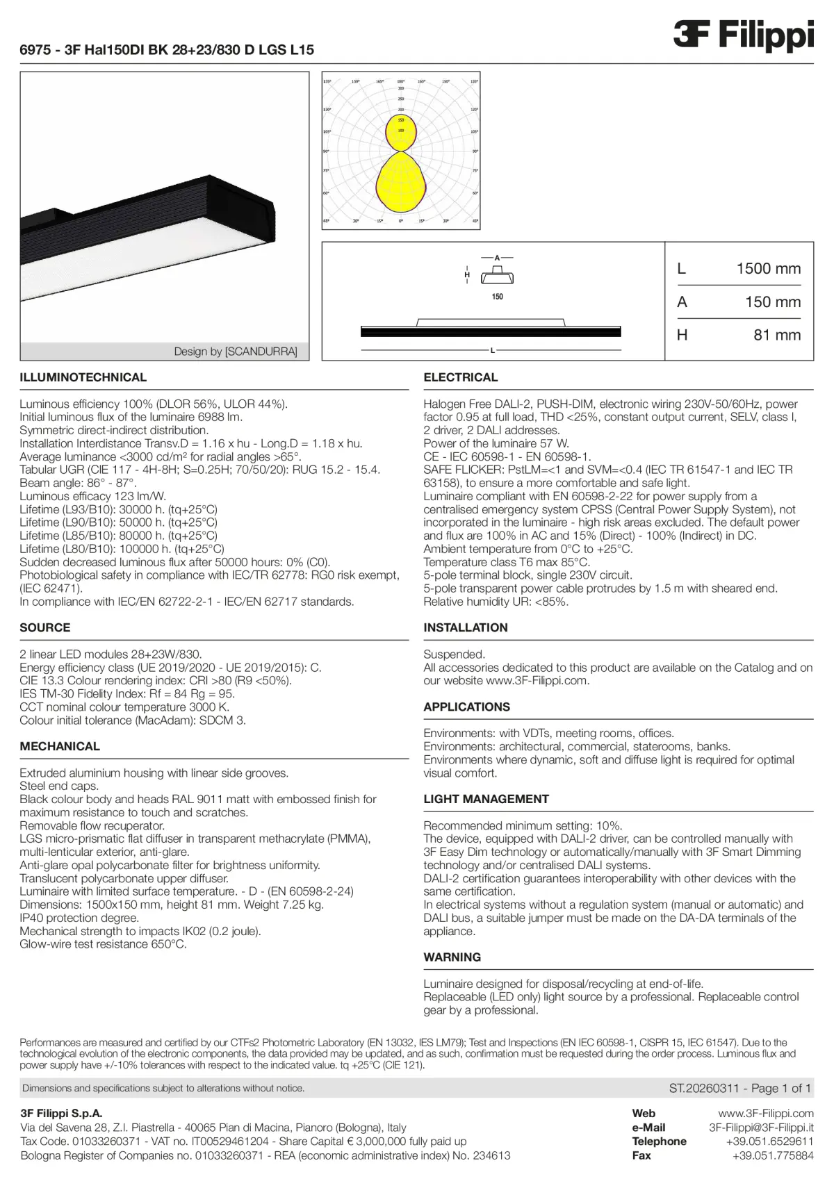 6975 - 3F Hal150DI BK 28+23-830 D LGS L15 - Datasheet - en