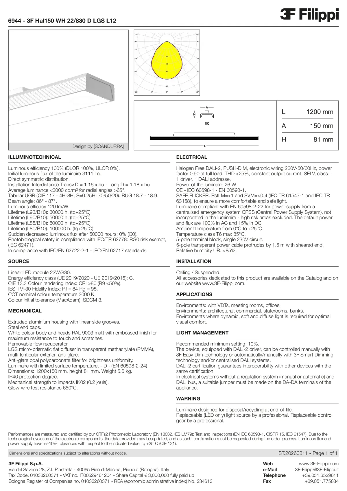 6944 - 3F Hal150 WH 22-830 D LGS L12 - Datasheet - en