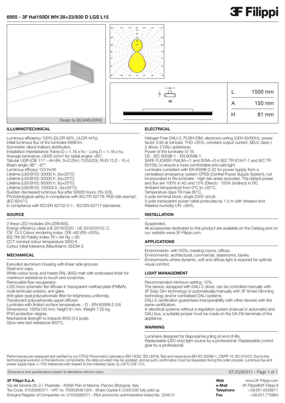 6955 - 3F Hal150DI WH 28+23-830 D LGS L15 - Datasheet - en