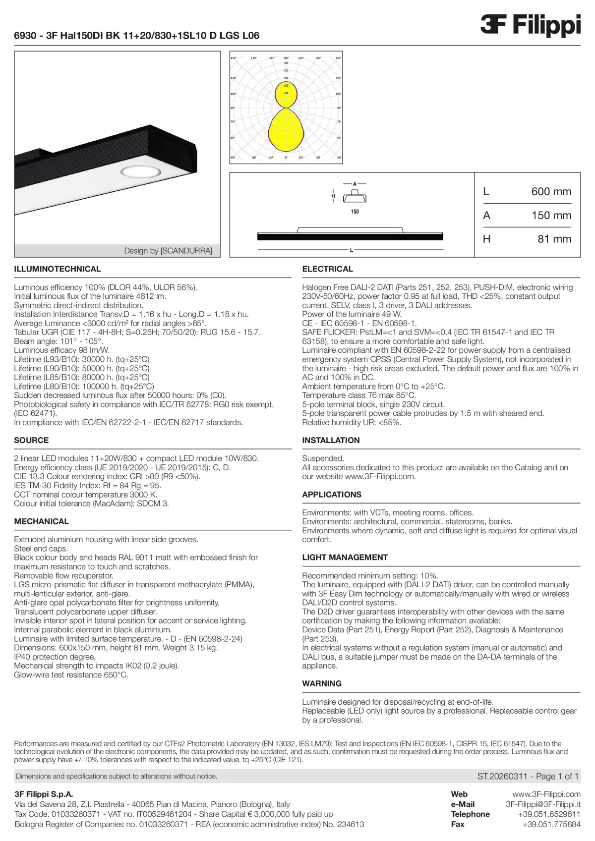 6930 - 3F Hal150DI BK 11+20-830+1SL10 D LGS L06 - Datasheet - en