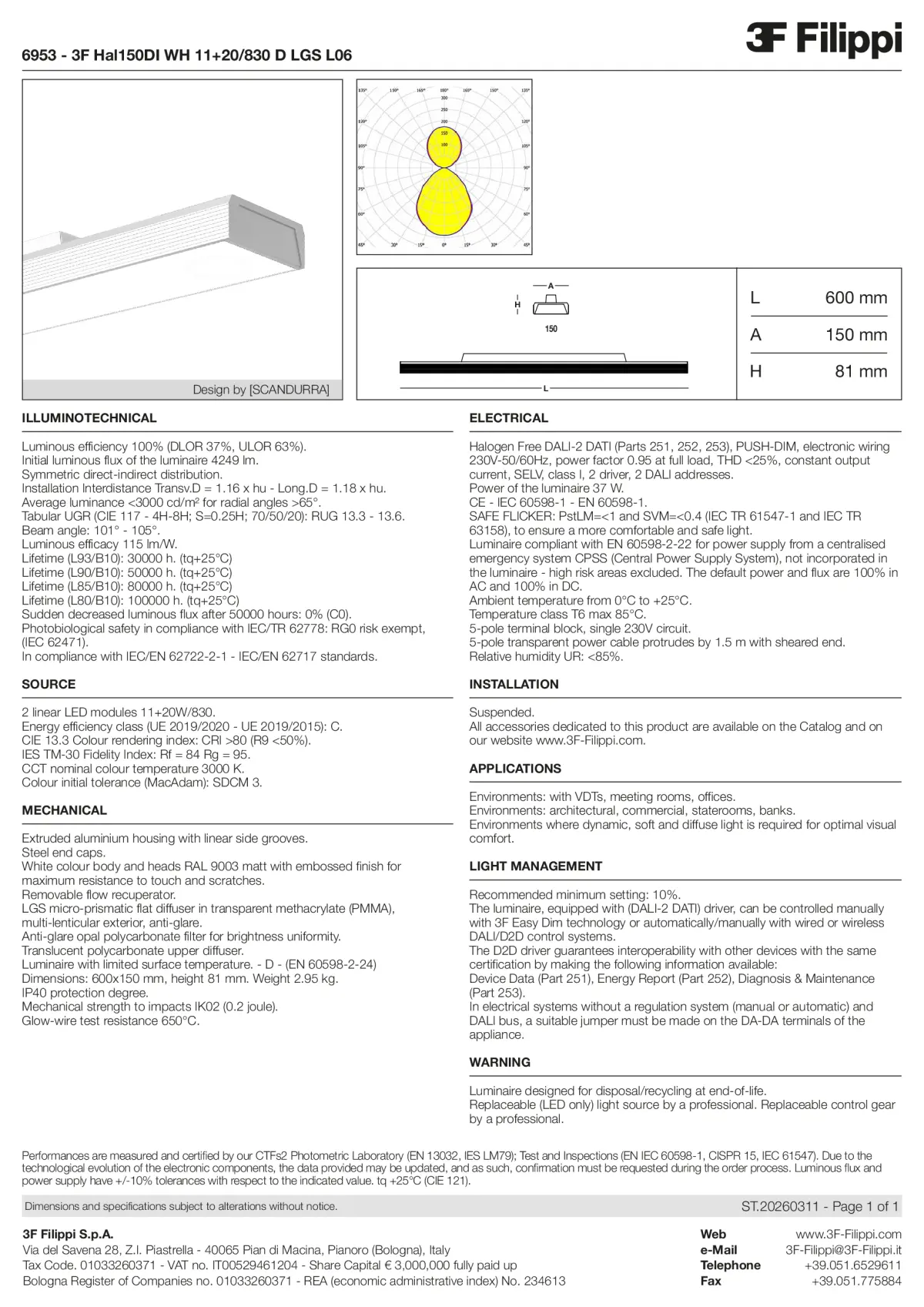 6953 - 3F Hal150DI WH 11+20-830 D LGS L06 - Datasheet - en