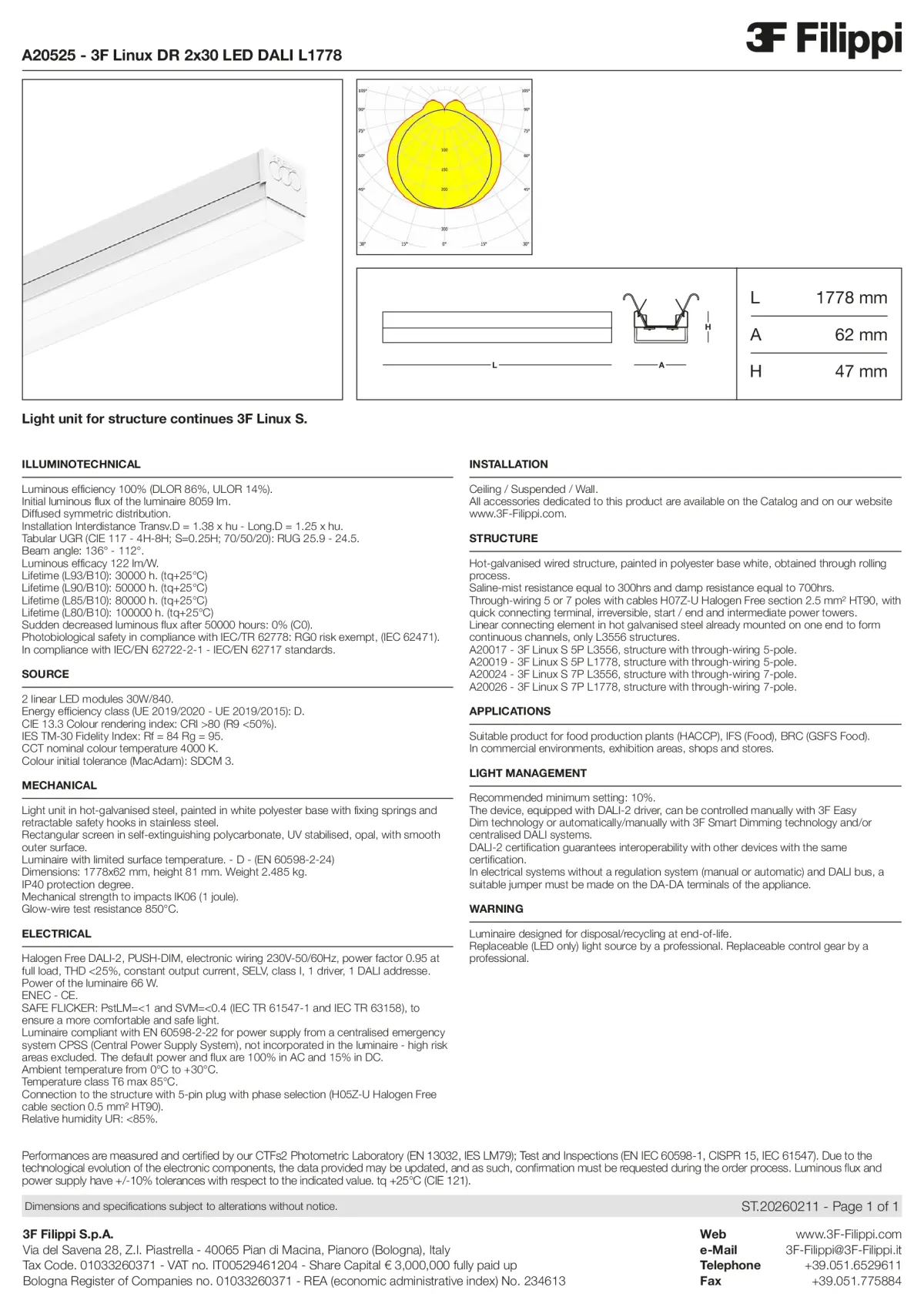 A20525 - 3F Linux DR 2x30 LED DALI L1778 - Datasheet - en