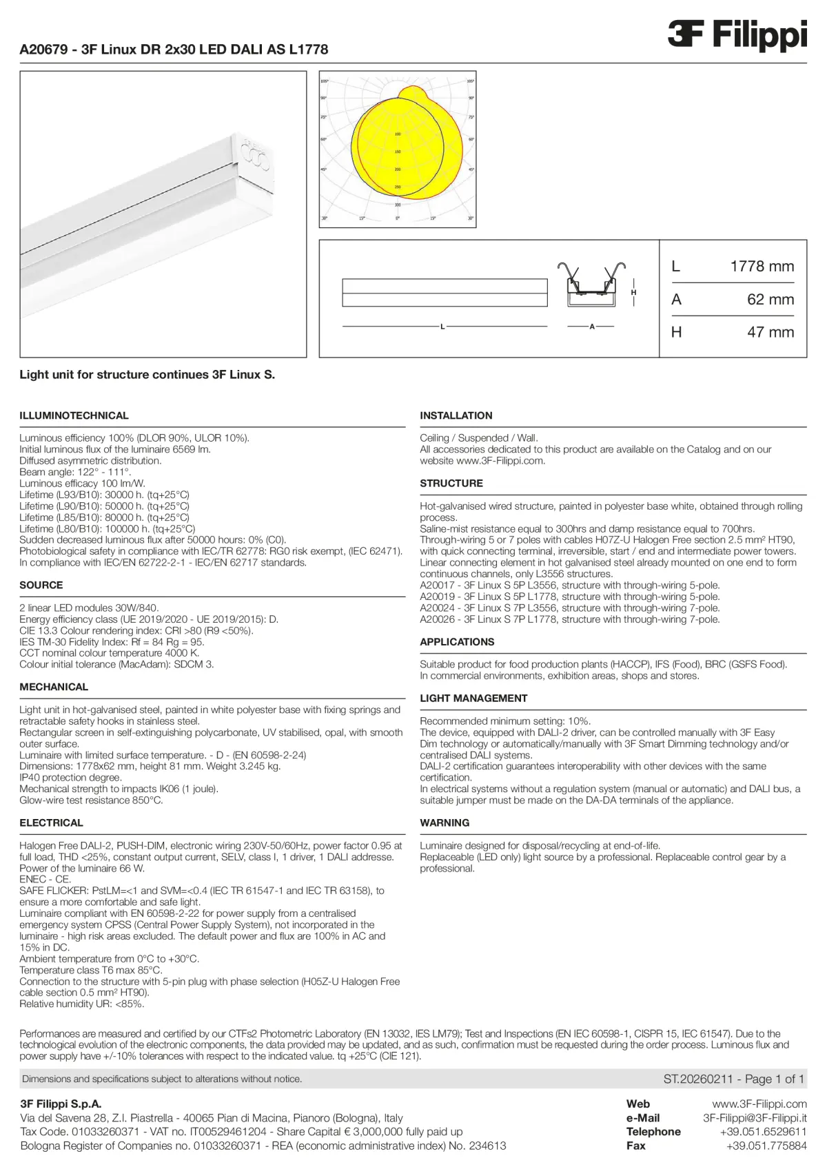 A20679 - 3F Linux DR 2x30 LED DALI AS L1778 - Datasheet - en