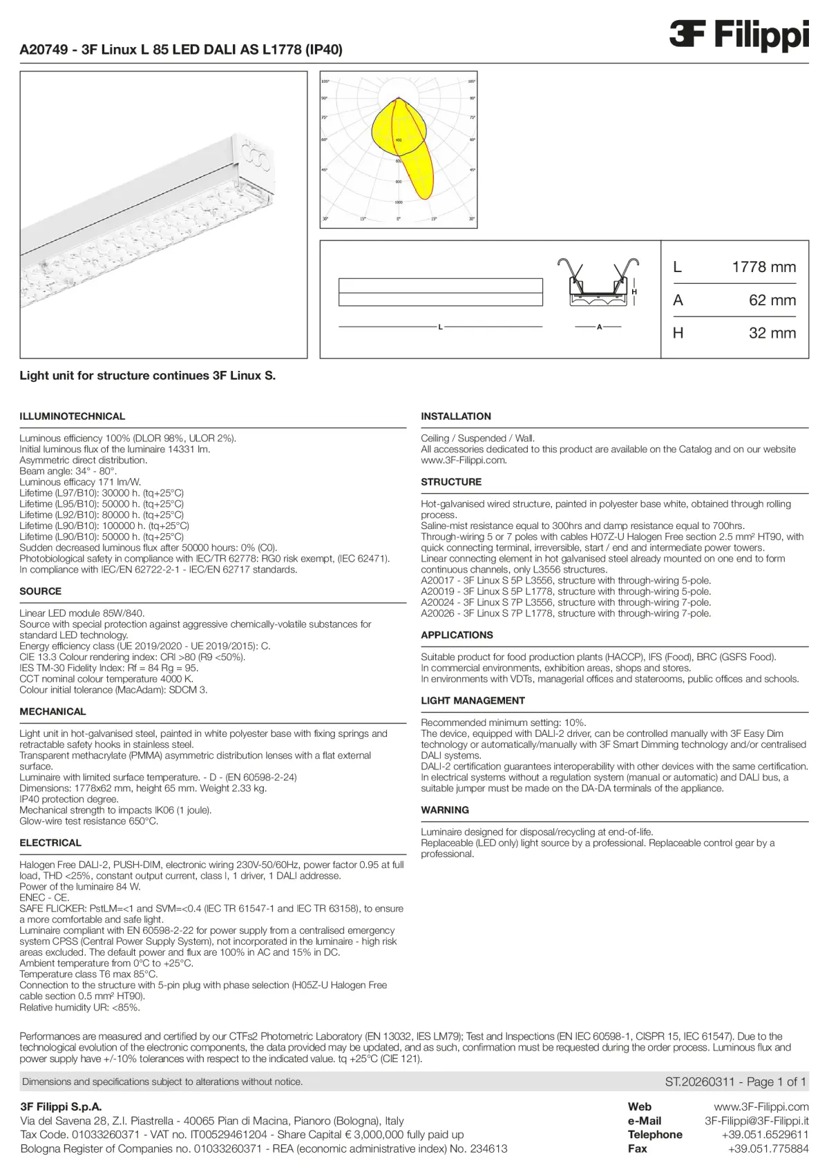 A20749 - 3F Linux L 85 LED DALI AS L1778 (IP40) - Datasheet - en