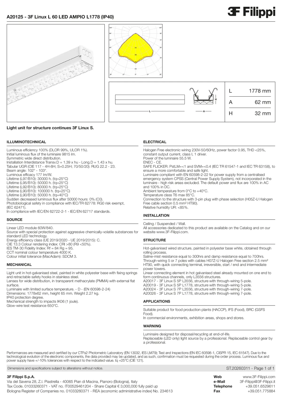 A20125 - 3F Linux L 60 LED AMPIO L1778 (IP40) - Datasheet - en