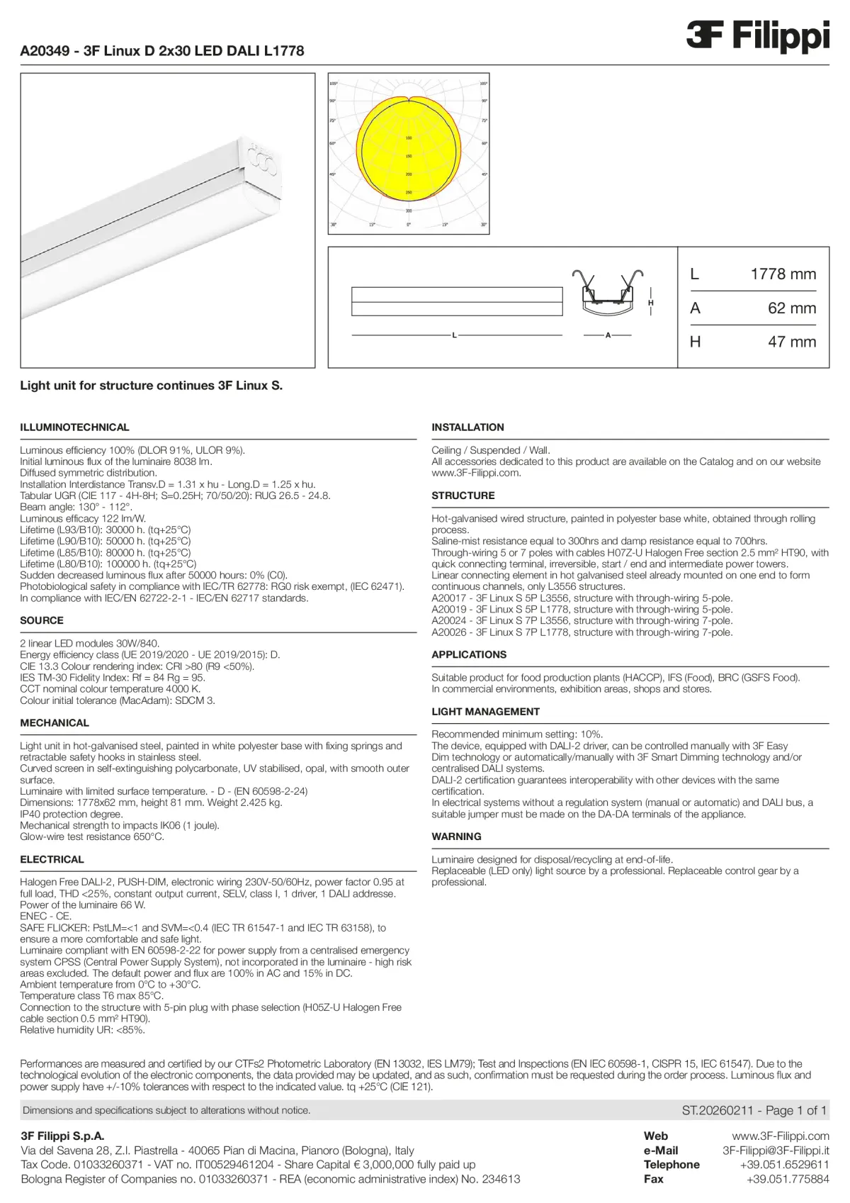 A20349 - 3F Linux D 2x30 LED DALI L1778 - Datasheet - en