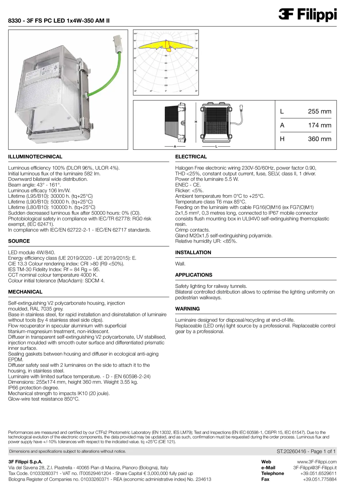 8330 - 3F FS PC LED 1x4W-350 AM II - Datasheet - en