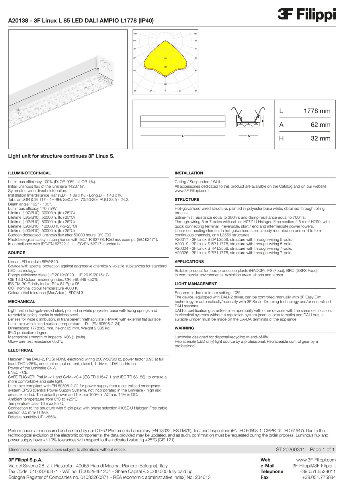 A20138 - 3F Linux L 85 LED DALI AMPIO L1778 (IP40) - Datasheet - en
