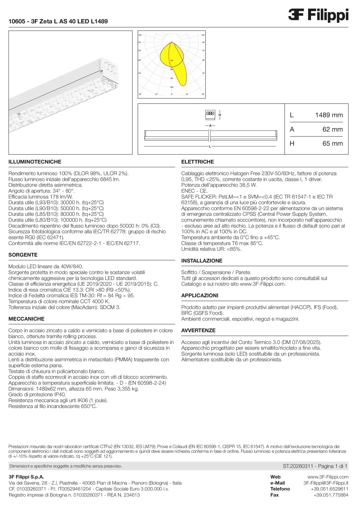 10605 - 3F Zeta L AS 40 LED L1489 - Datasheet - it