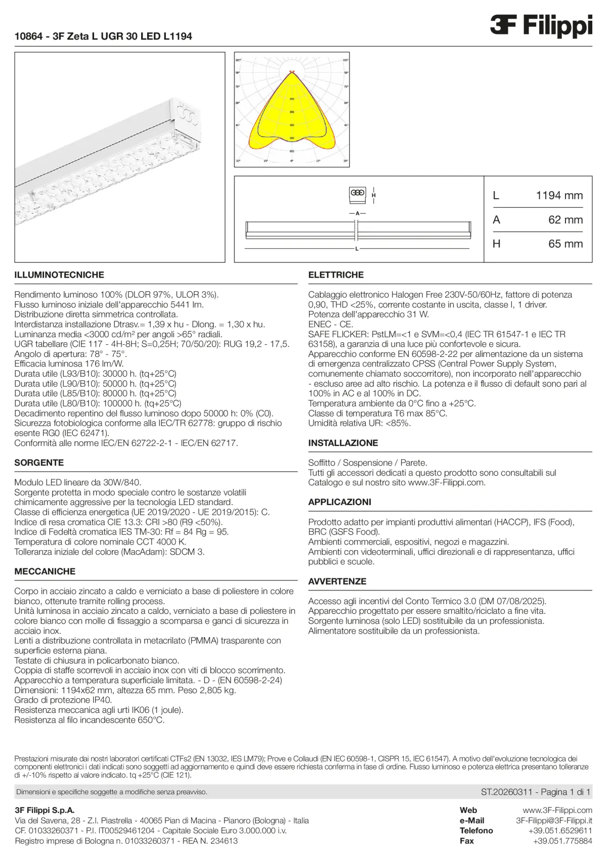 10864 - 3F Zeta L UGR 30 LED L1194 - Datasheet - it