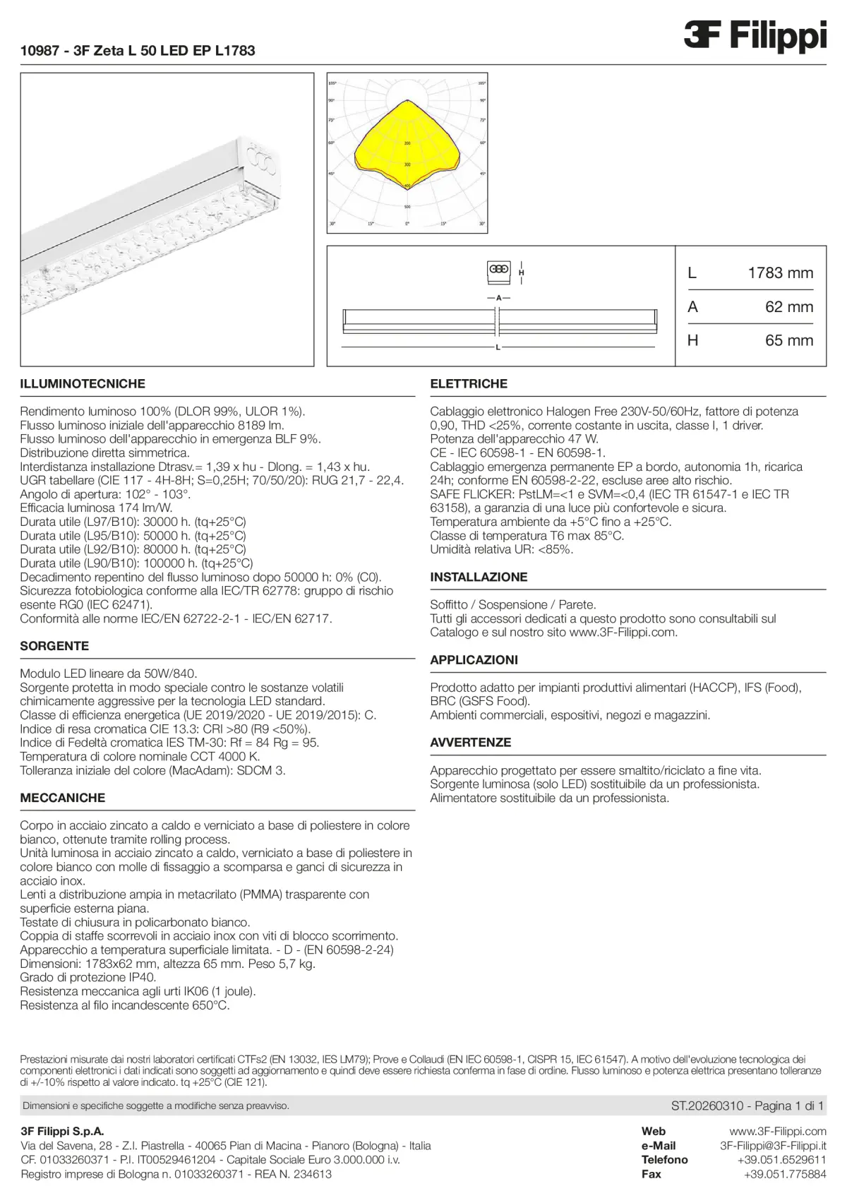 10987 - 3F Zeta L 50 LED EP L1783 - Datasheet - it