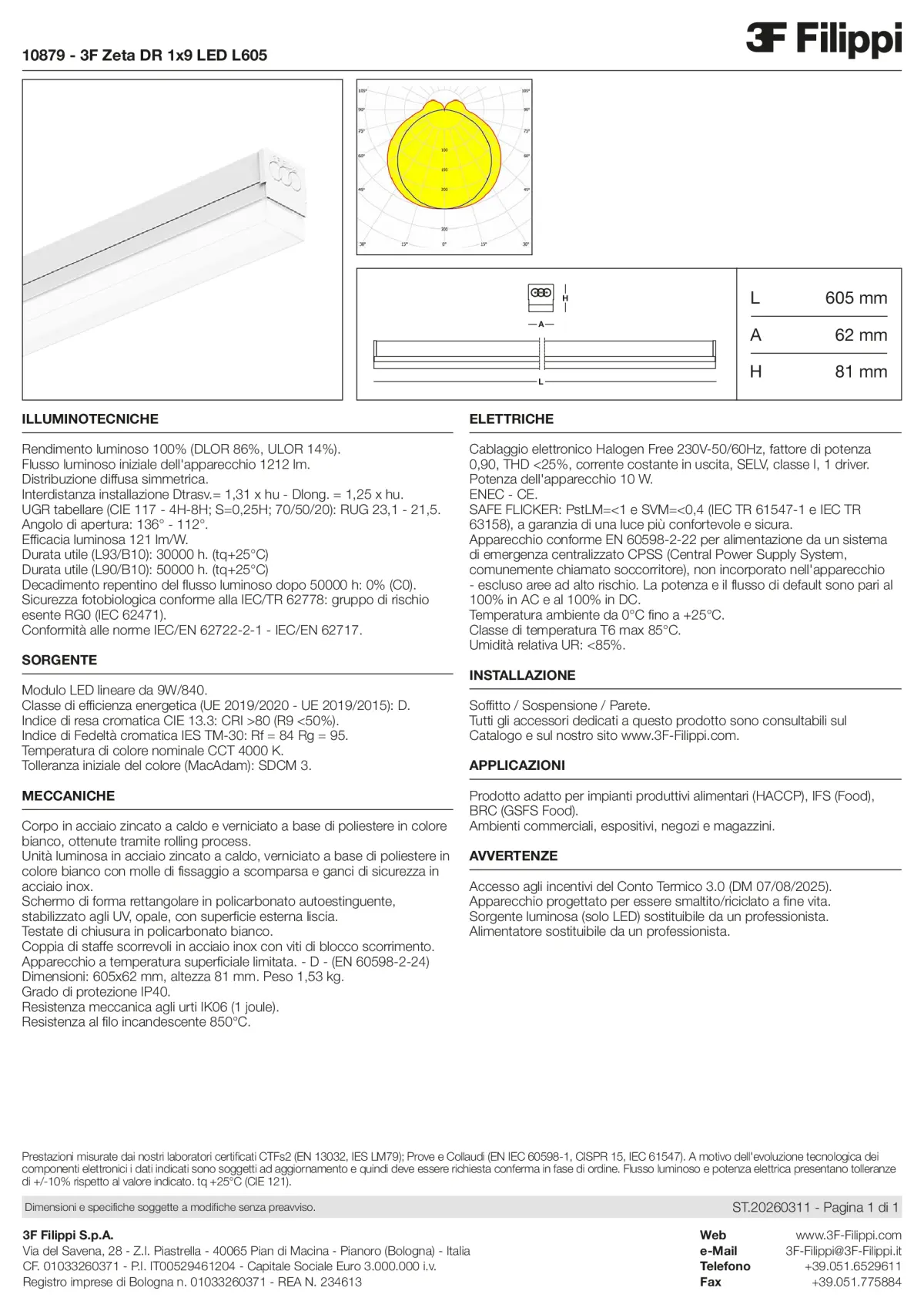 10879 - 3F Zeta DR 1x9 LED L605 - Datasheet - it