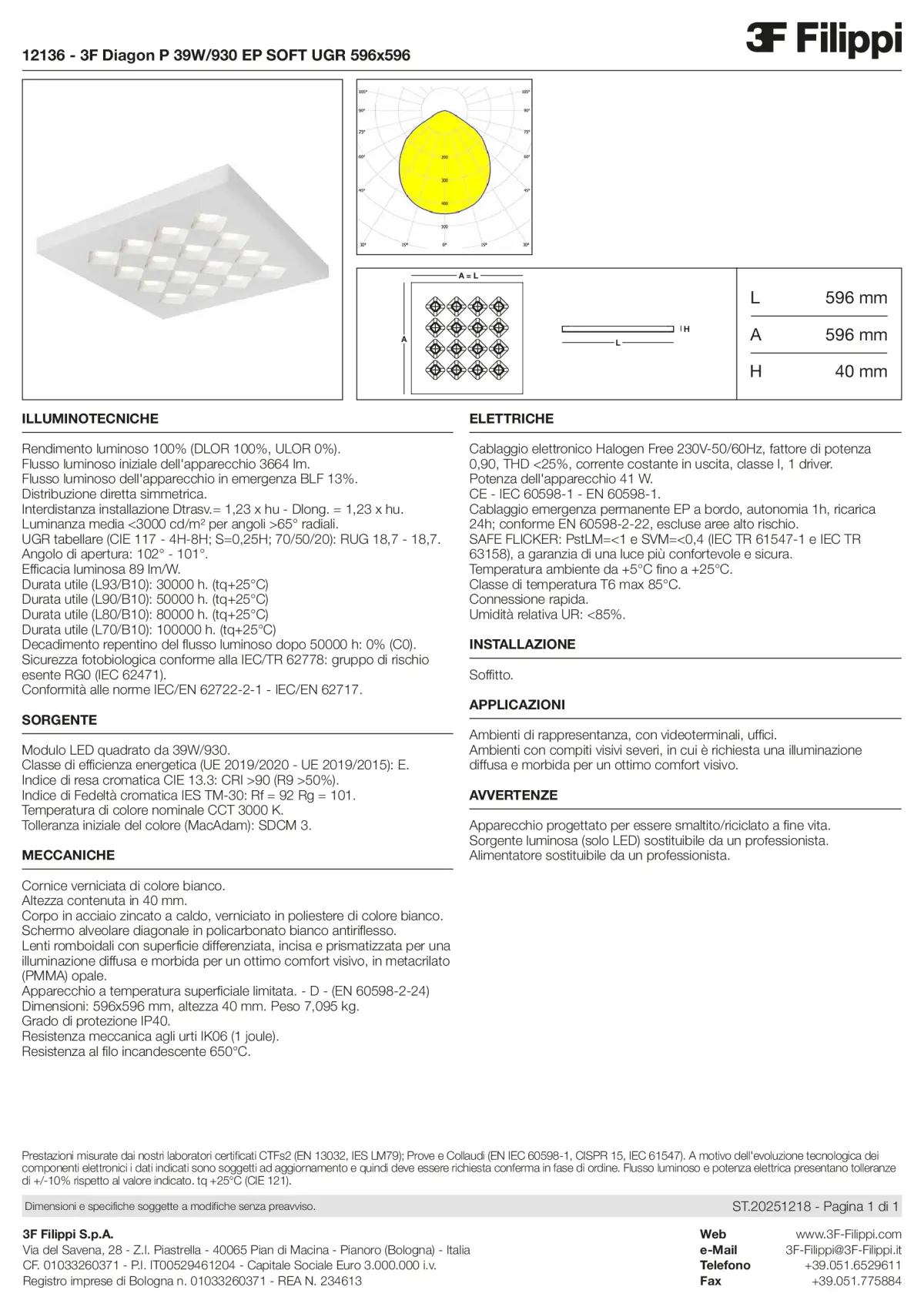 12136 - 3F Diagon P 39W-930 EP SOFT UGR 596x596 - Datasheet - it