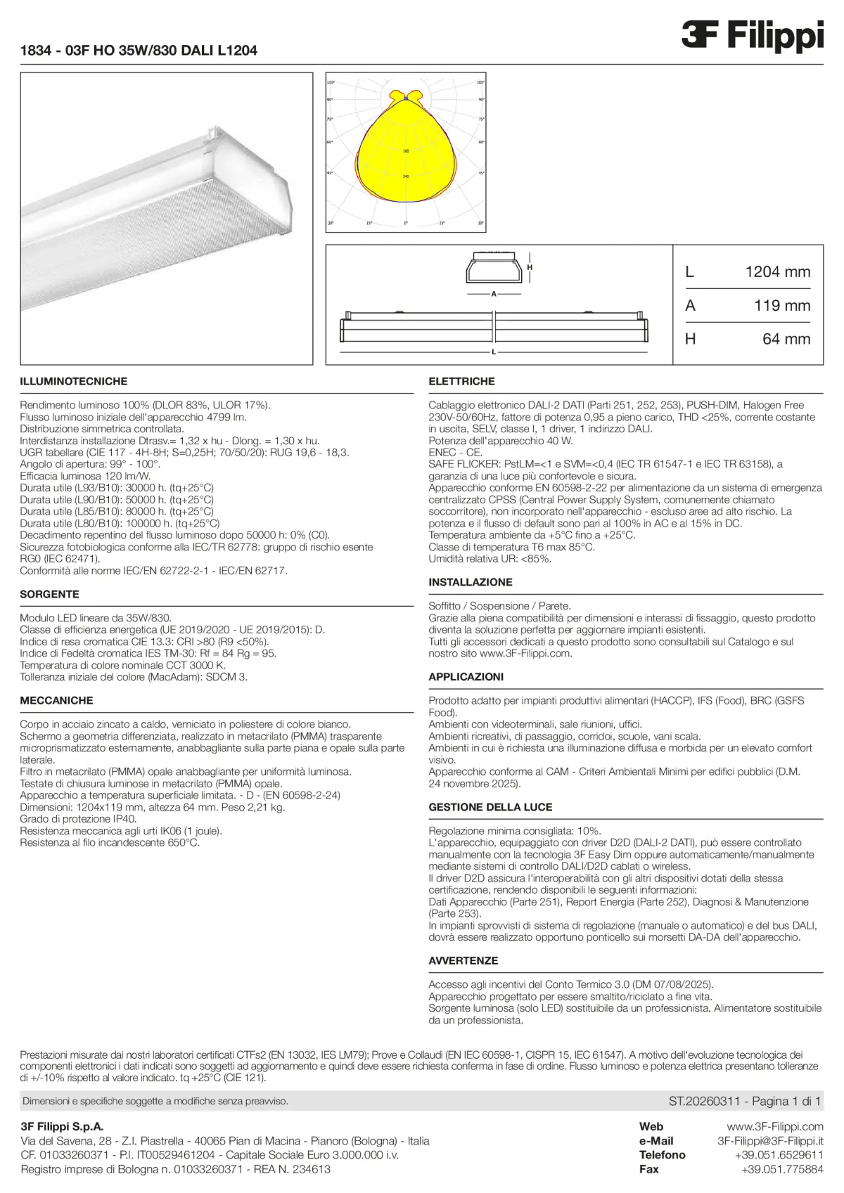 1834 - 03F HO 35W-830 DALI L1204 - Datasheet - it