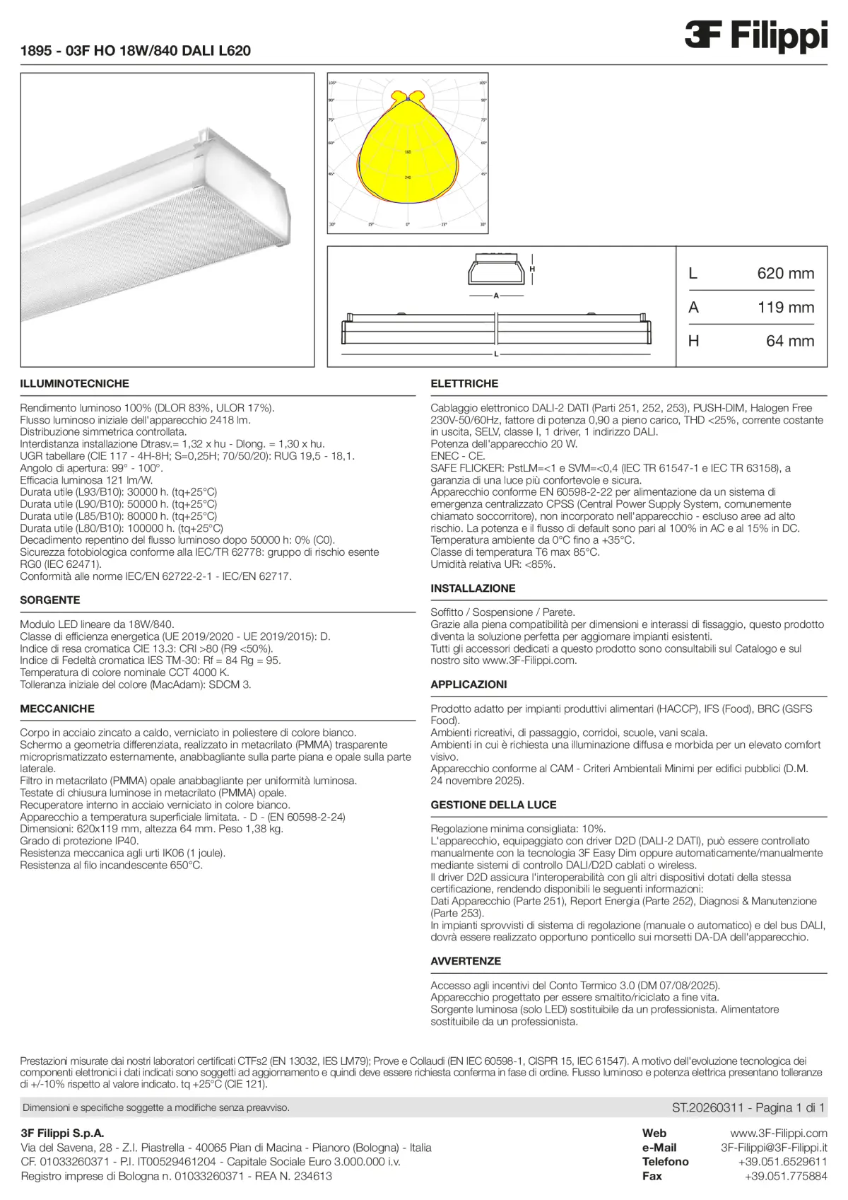1895 - 03F HO 18W-840 DALI L620 - Datasheet - it