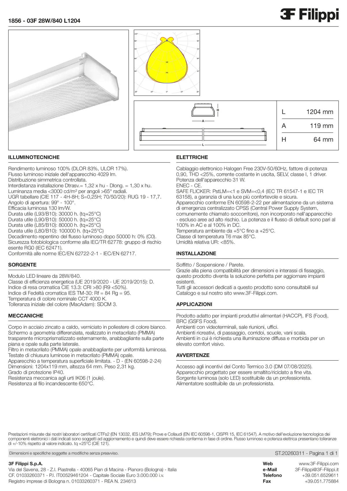 1856 - 03F 28W-840 L1204 - Datasheet - it