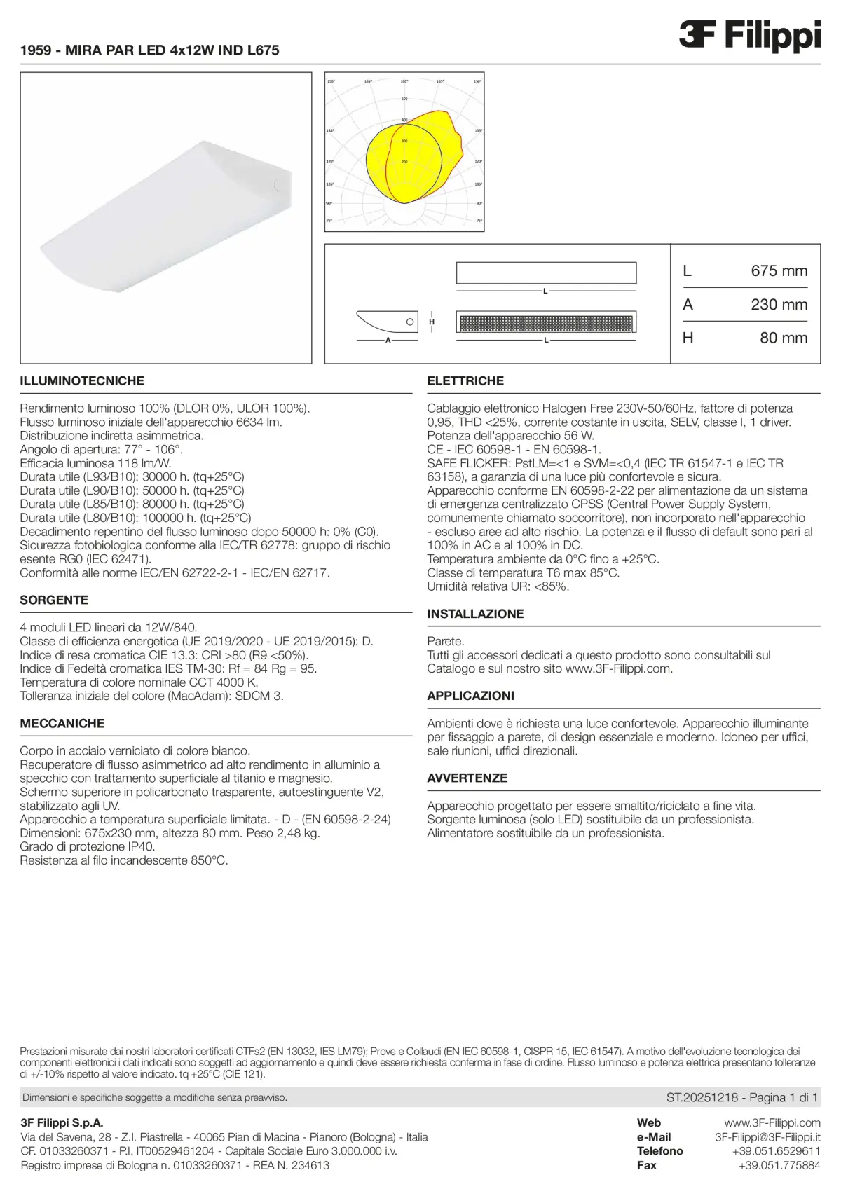 1959 - MIRA PAR LED 4x12W IND L675 - Datasheet - it