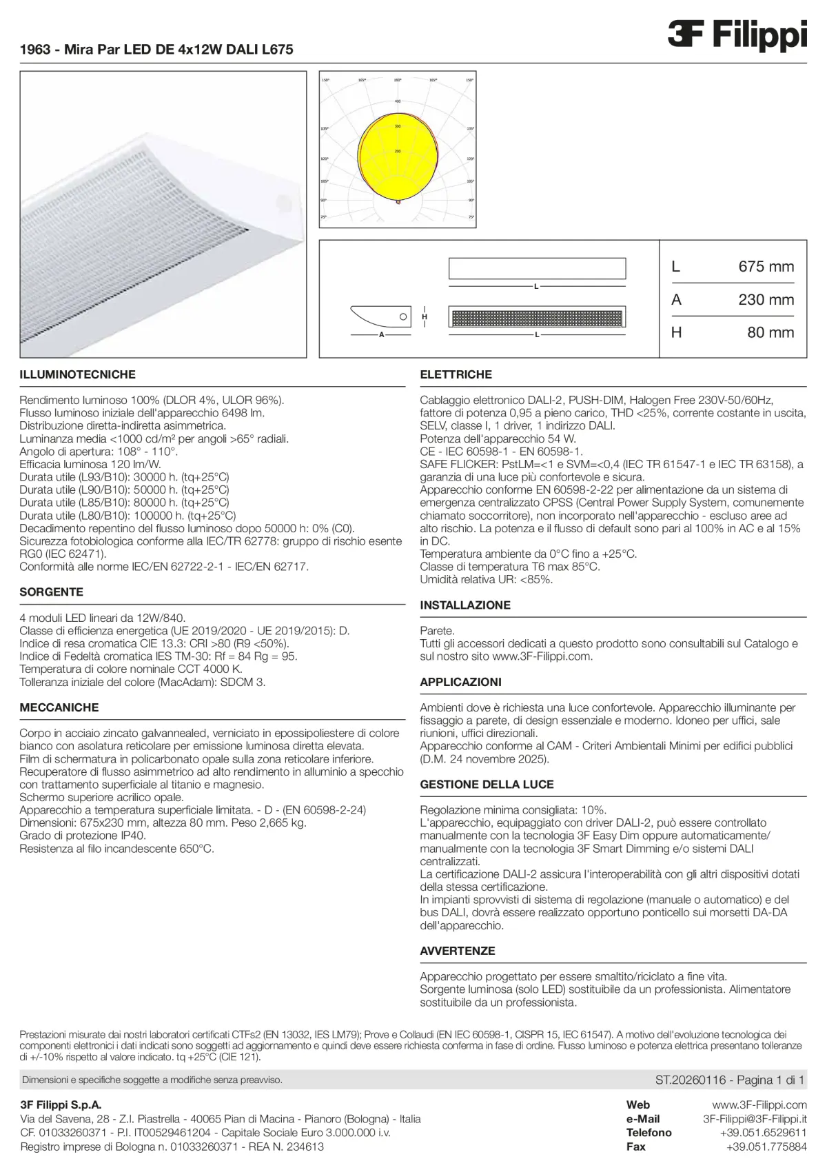 1963 - Mira Par LED DE 4x12W DALI L675 - Datasheet - it