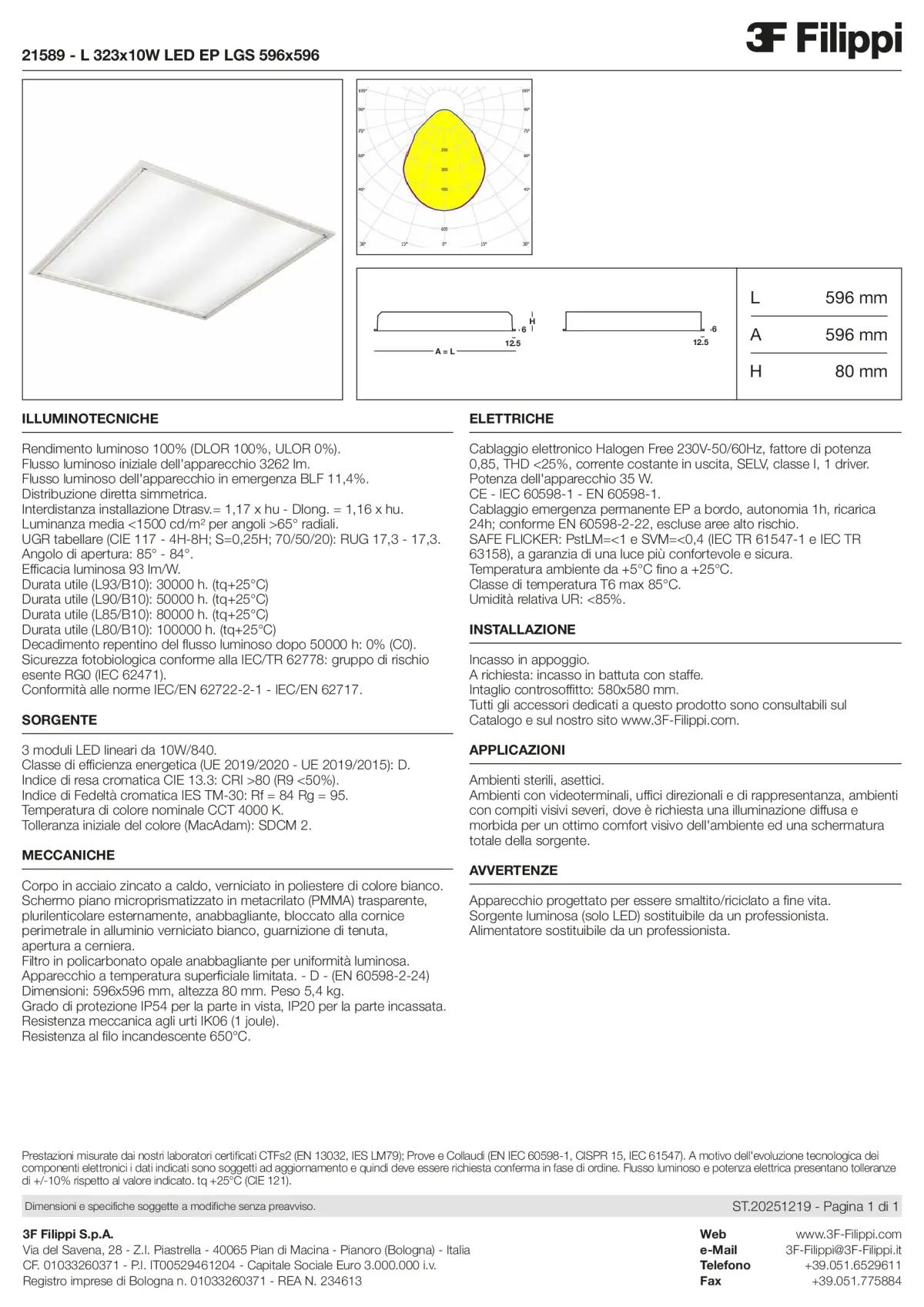 21589 - L 323x10W LED EP LGS 596x596 - Datasheet - it