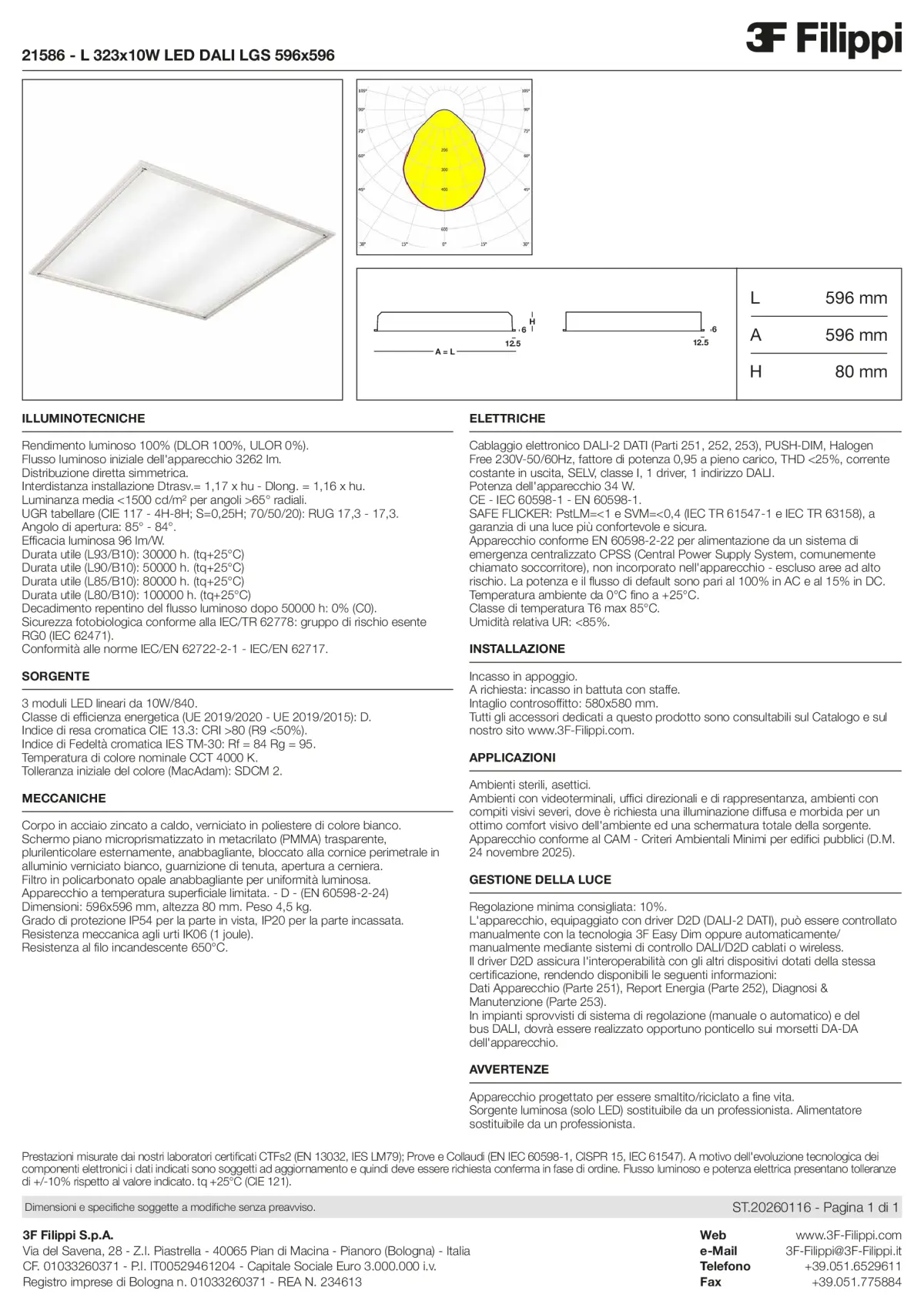 21586 - L 323x10W LED DALI LGS 596x596 - Datasheet - it