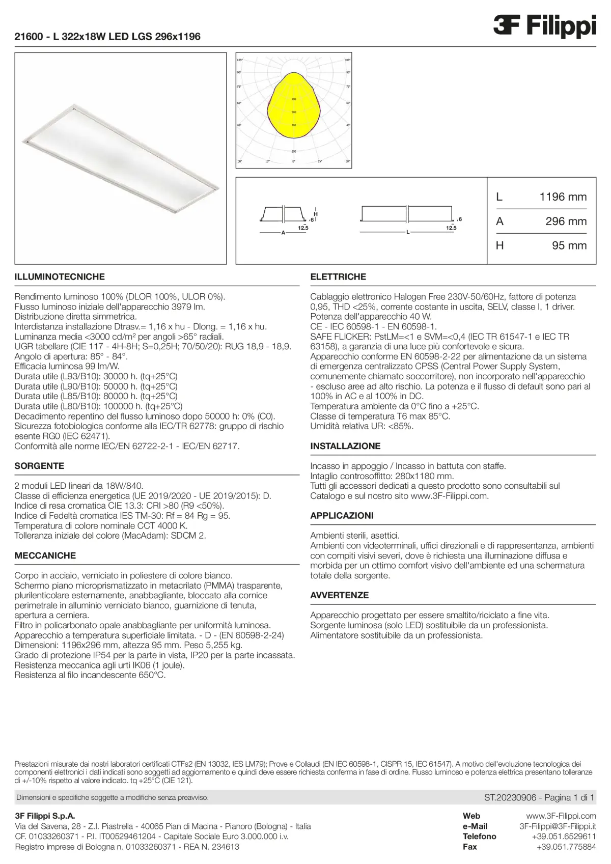 21600 - L 322x18W LED LGS 296x1196 - Datasheet - it