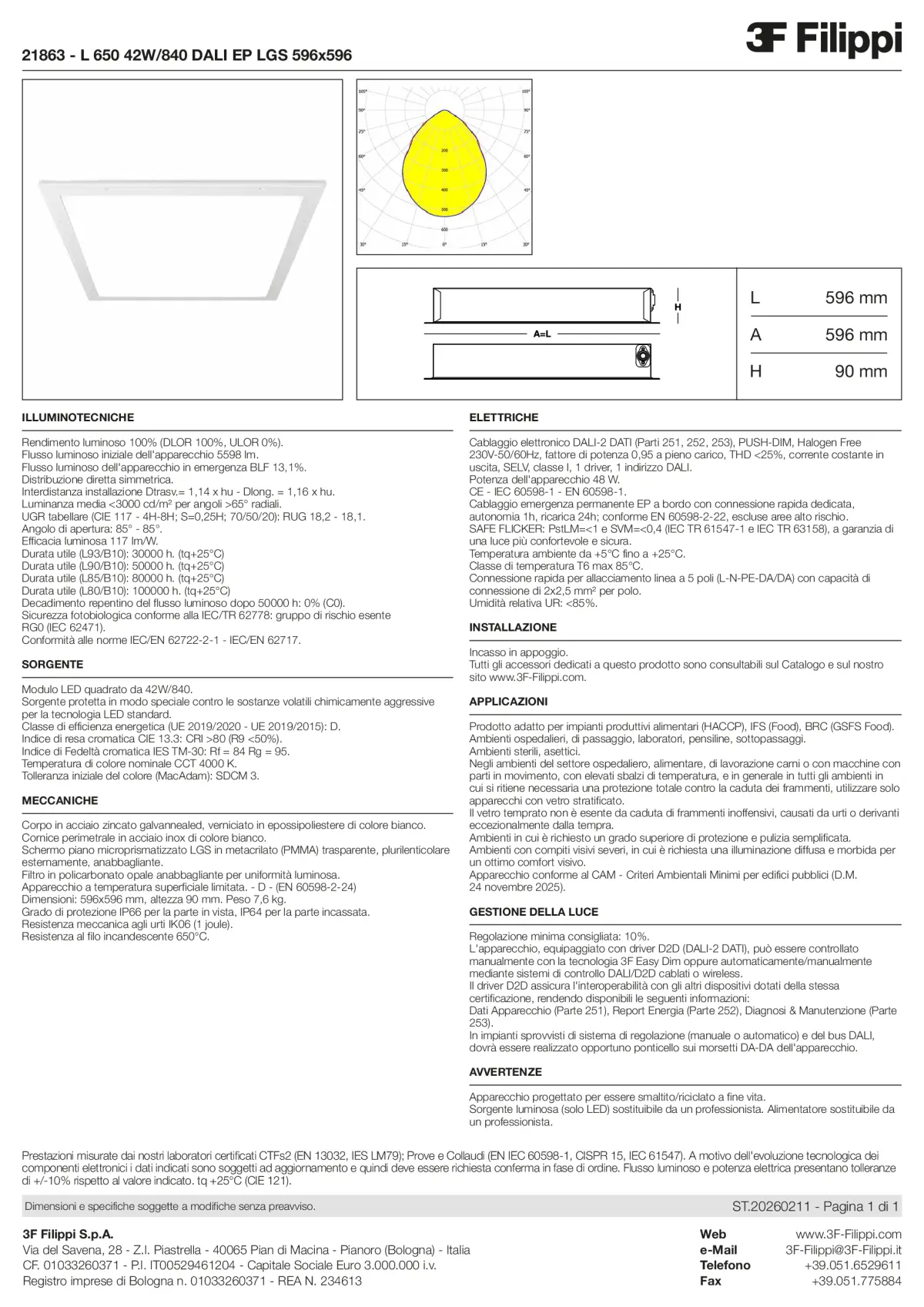21863 - L 650 42W-840 DALI EP LGS 596x596 - Datasheet - it