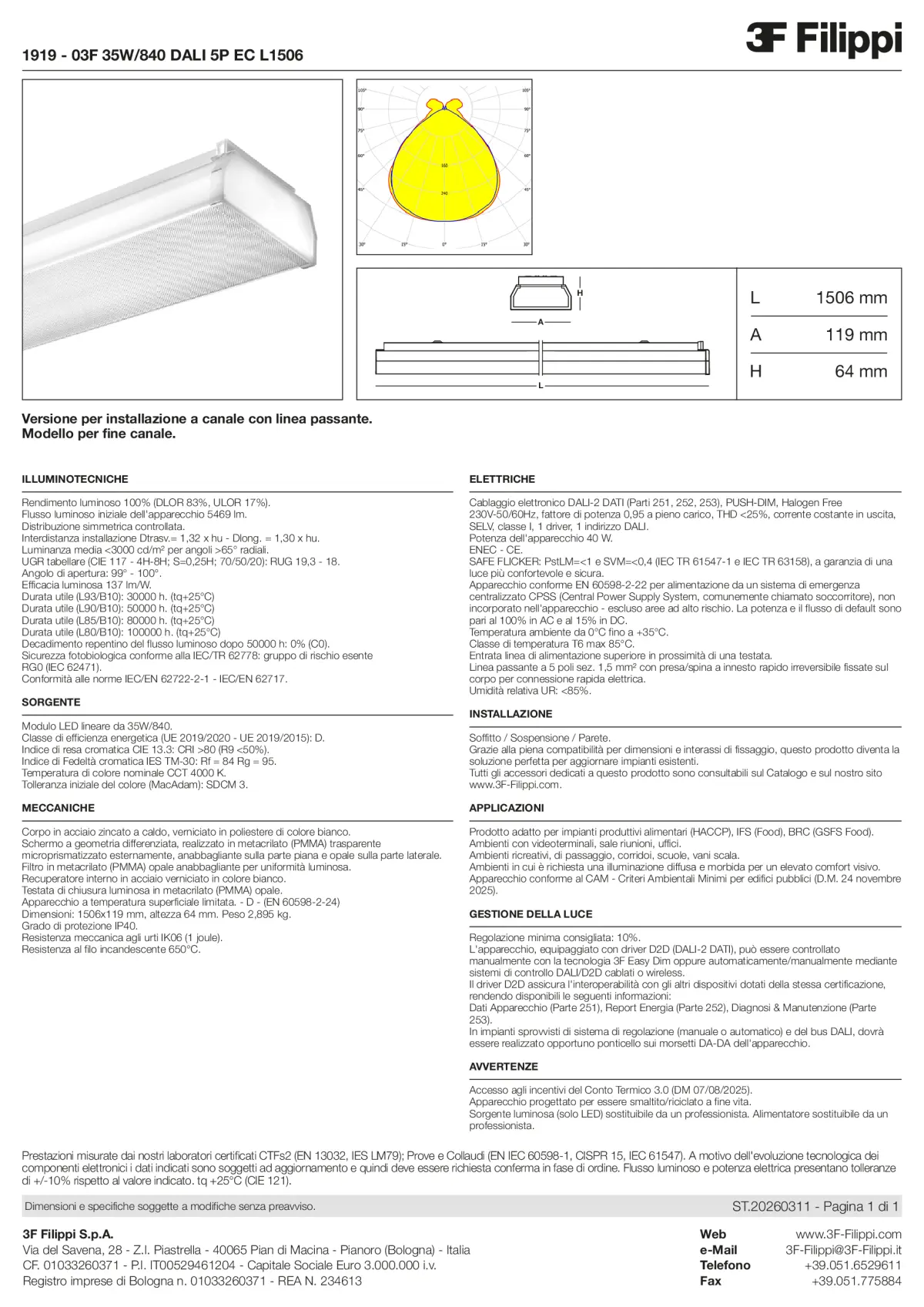 1919 - 03F 35W-840 DALI 5P EC L1506 - Datasheet - it