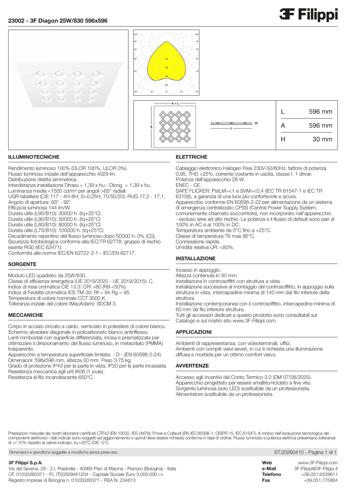 23002 - 3F Diagon 25W-830 596x596 - Datasheet - it
