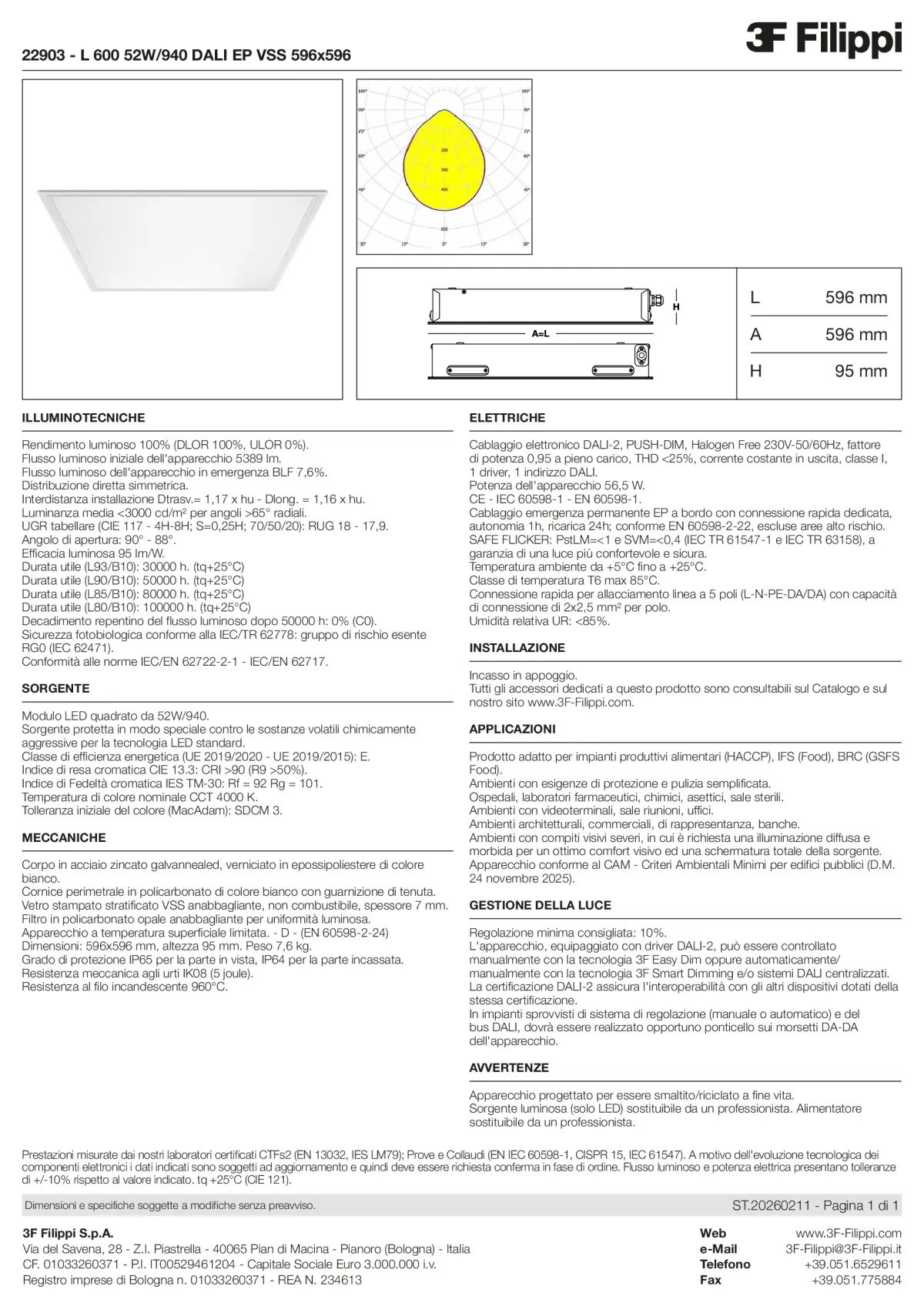 22903 - L 600 52W-940 DALI EP VSS 596x596 - Datasheet - it