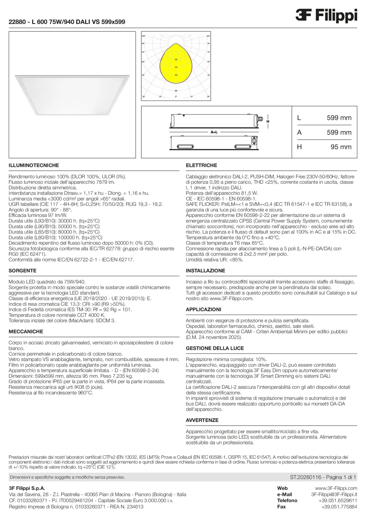 22880 - L 600 75W-940 DALI VS 599x599 - Datasheet - it