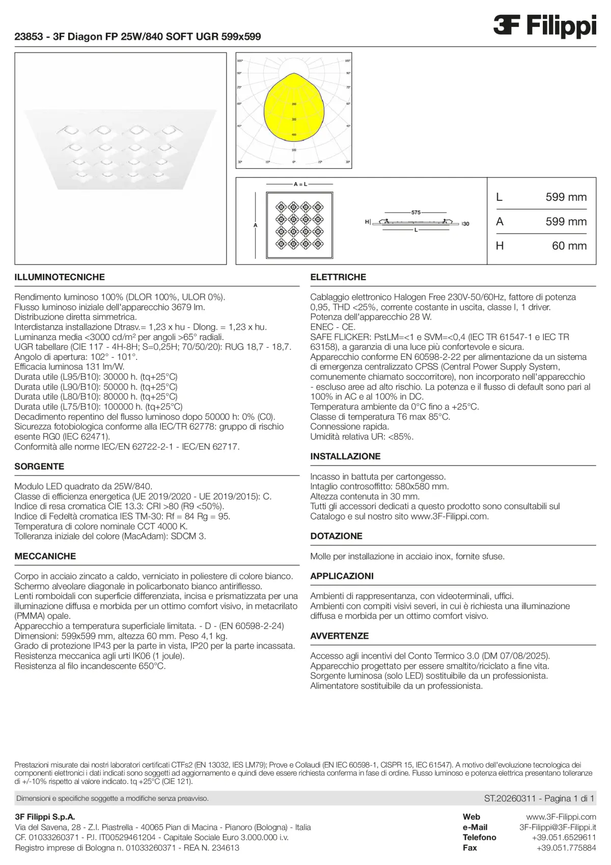 23853 - 3F Diagon FP 25W-840 SOFT UGR 599x599 - Datasheet - it