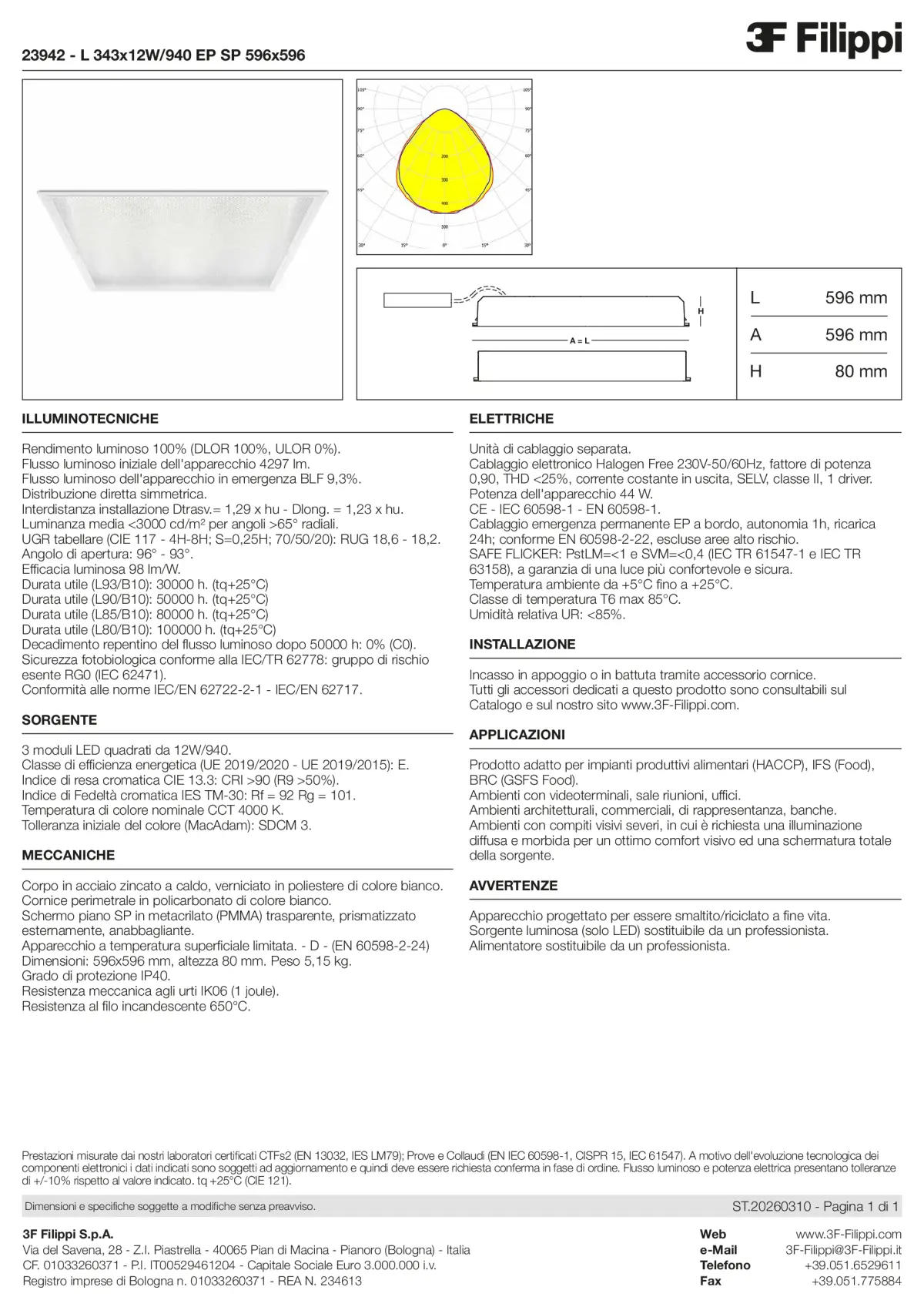 23942 - L 343x12W-940 EP SP 596x596 - Datasheet - it