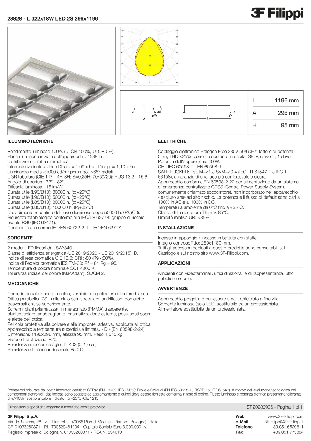 28828 - L 322x18W LED 2S 296x1196 - Datasheet - it