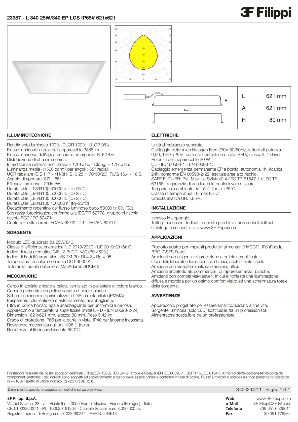 23987 - L 340 25W-840 EP LGS IP65V 621x621 - Datasheet - it