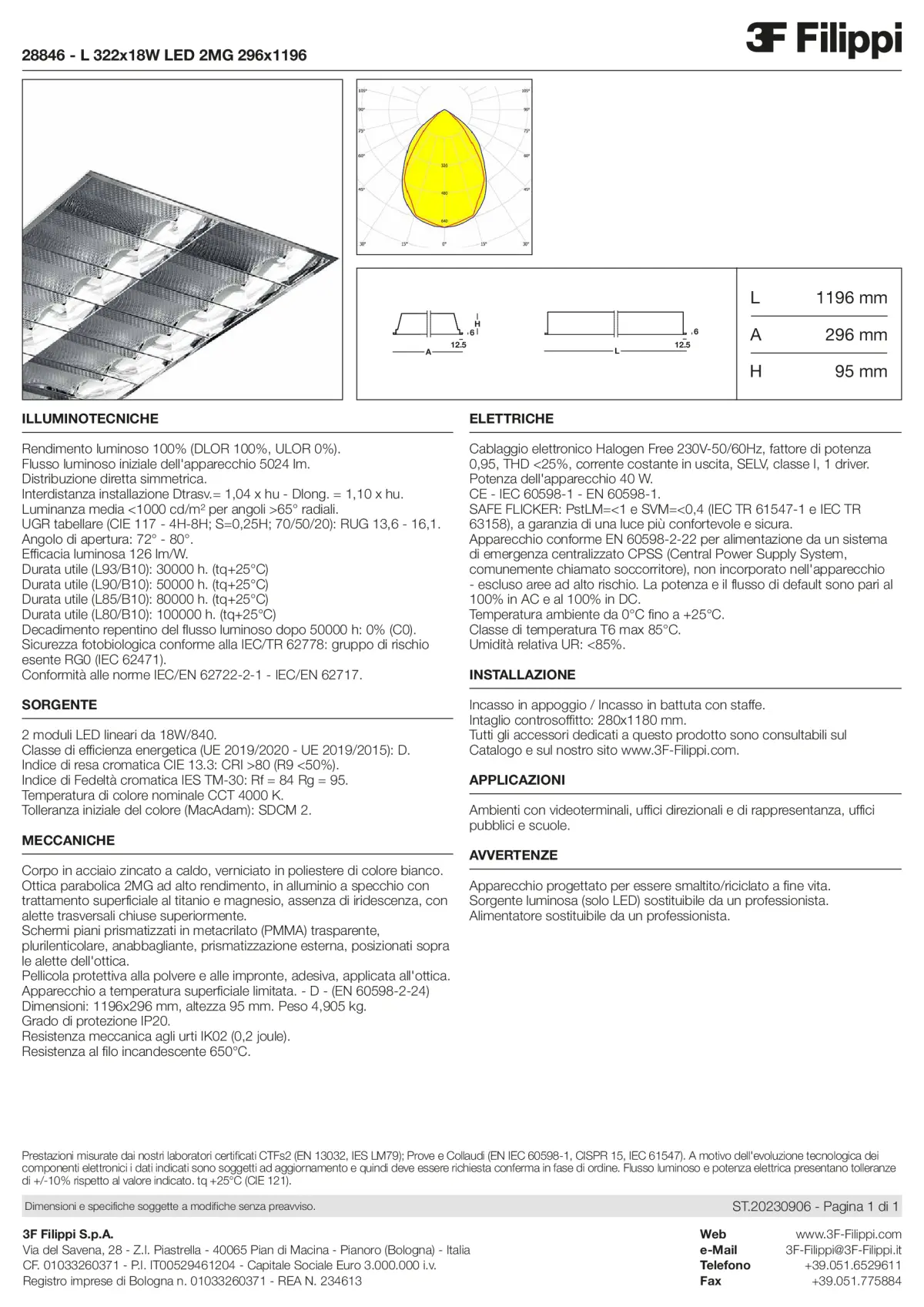 28846 - L 322x18W LED 2MG 296x1196 - Datasheet - it