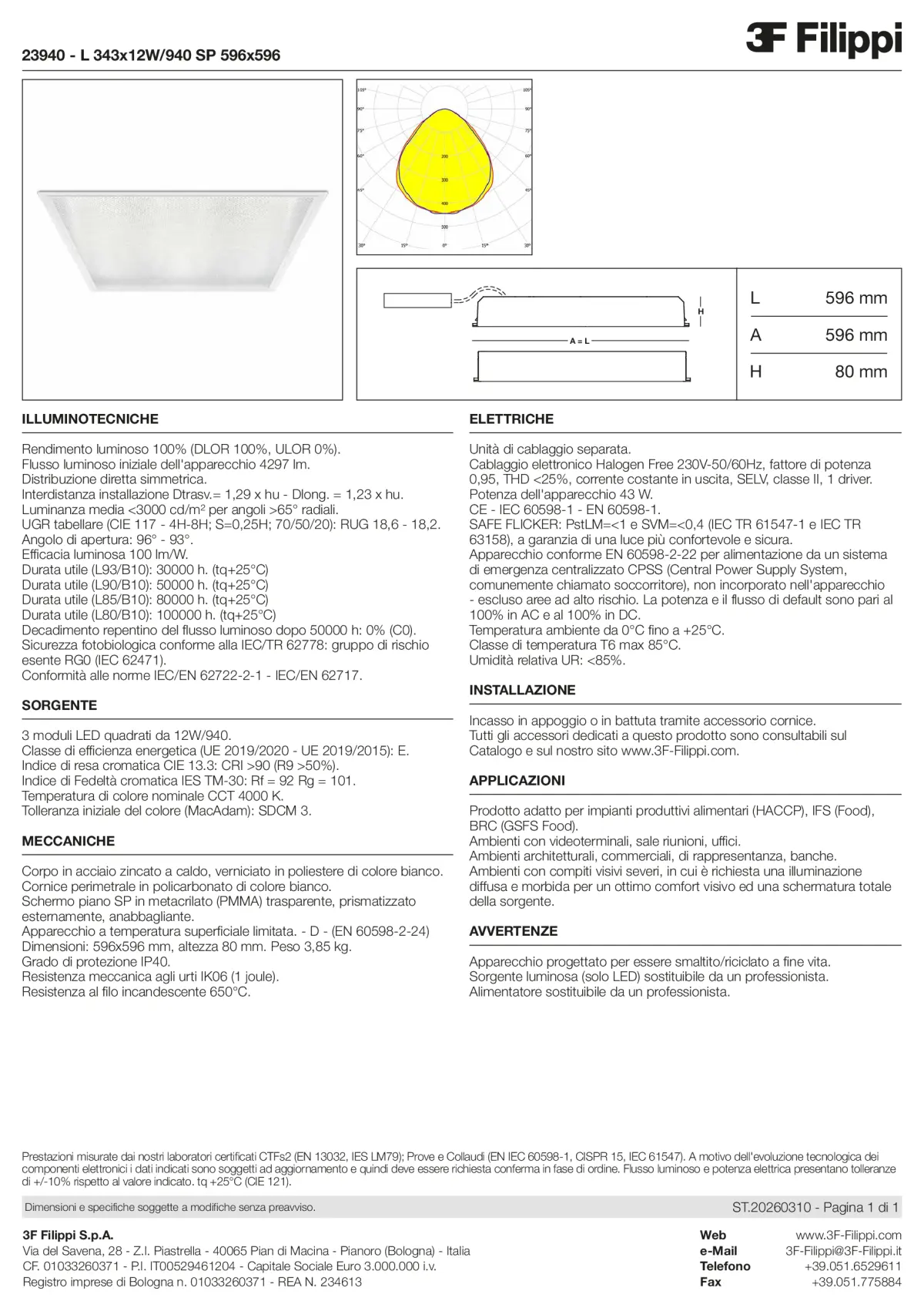 23940 - L 343x12W-940 SP 596x596 - Datasheet - it