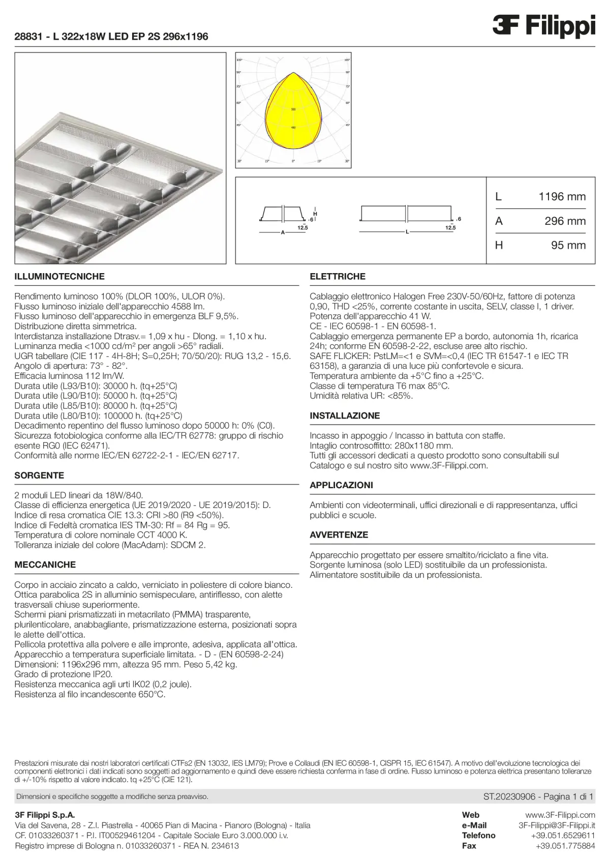 28831 - L 322x18W LED EP 2S 296x1196 - Datasheet - it